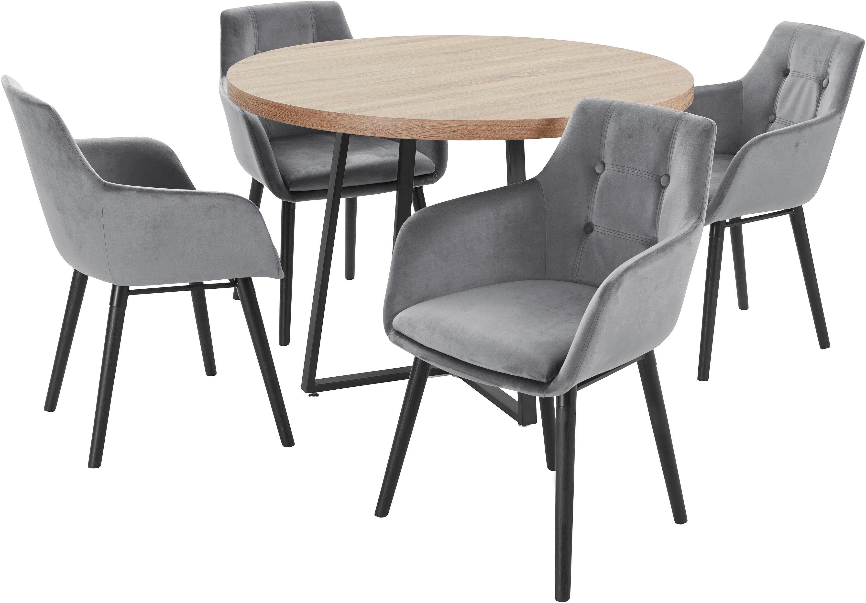 OTTO home Essgruppe, (5-tlg), mit 4 Stühle