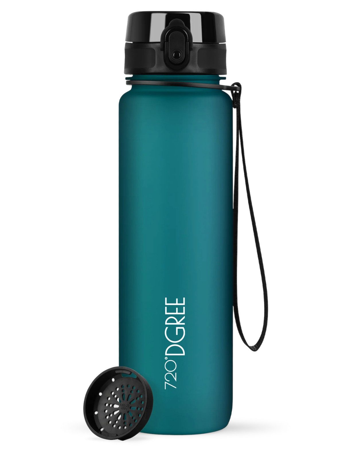 720°DGREE Trinkflasche Trinkflasche uberBottle softTouch mit Sieb smaragd green 1l
