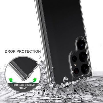 CoverKingz Handyhülle Hülle für Samsung Galaxy S23 Ultra Handy Case Hybrid Silikon Bumper 17,27 cm (6,8 Zoll), Handy Schutzhülle Transparent Hybrid Silikonhülle Kratzfest Hardcase