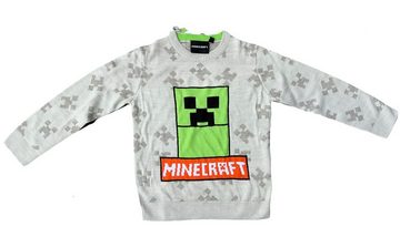 Minecraft Strickpullover MINECRAFT Kinder Pullover Pulli für Jungen + Mädchen in grau oder grün Gr. 116 128 134 140 152 für 6 8 9 10 12 Jahre