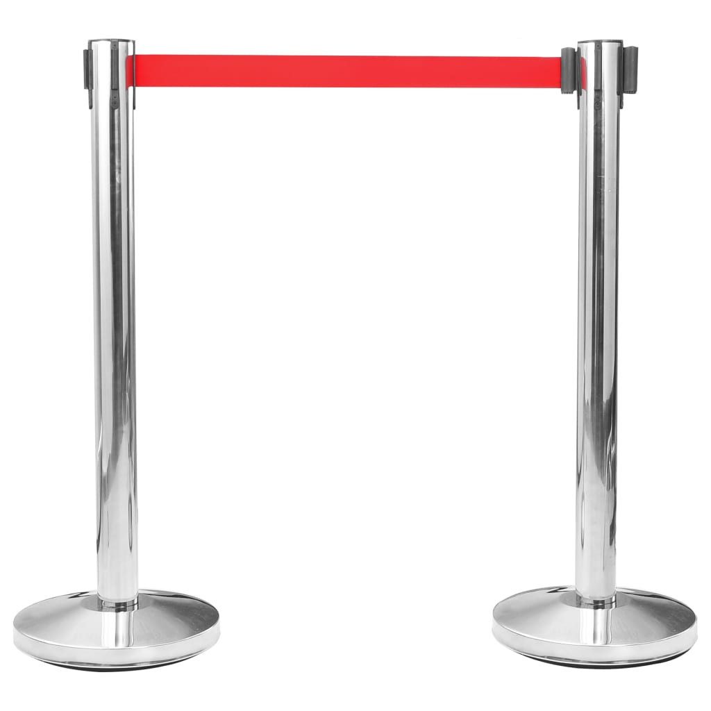 vidaXL Zaun Personenleitsystem Edelstahl Silbern, (2-St)