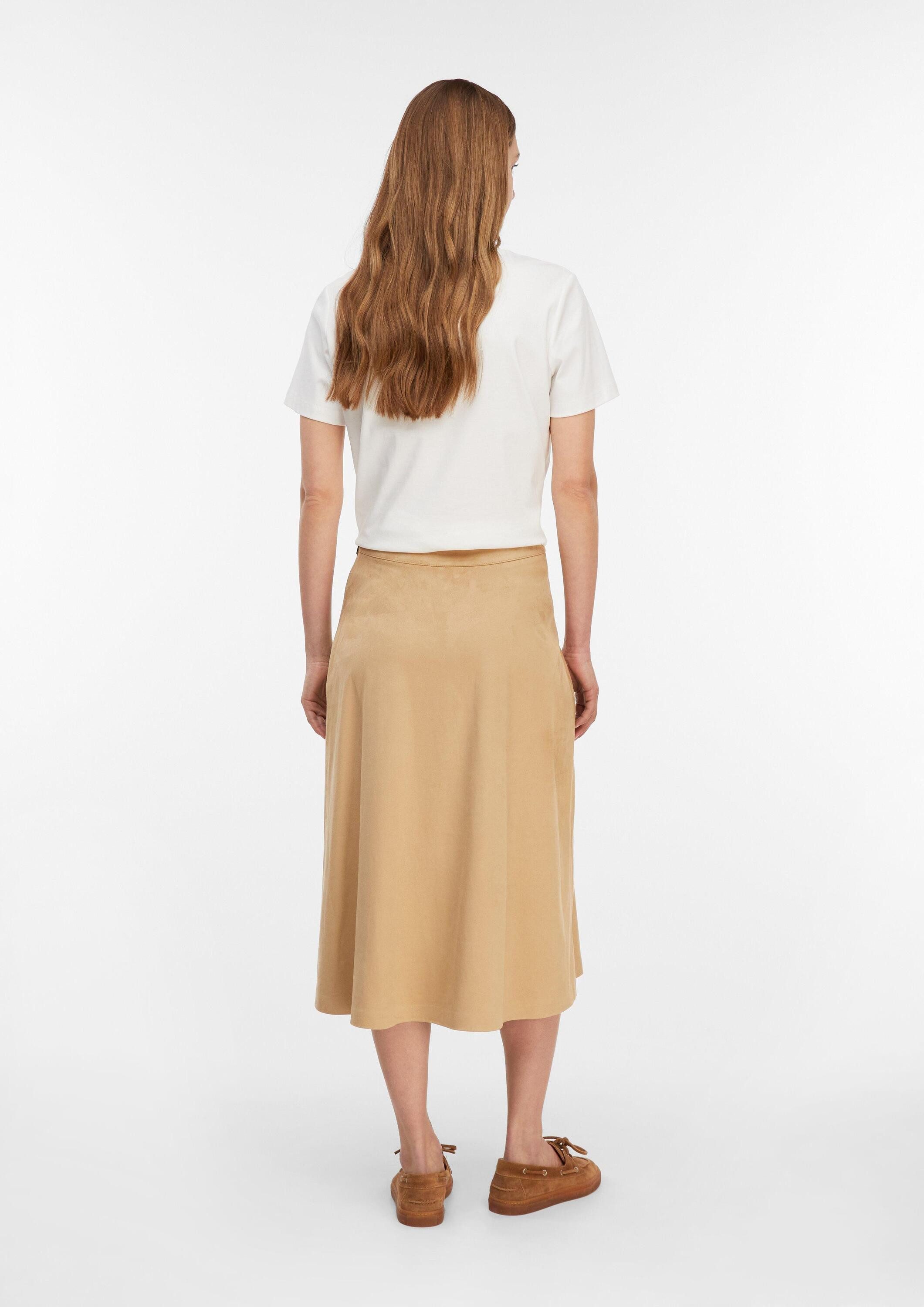 comma Midirock Rock Midirock in A-Shape und Veloursleder-Optik