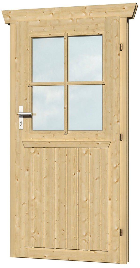 Skanholz Gartenhaustür Einzeltür, 78,5 x 186,5 cm, Anschlag rechts