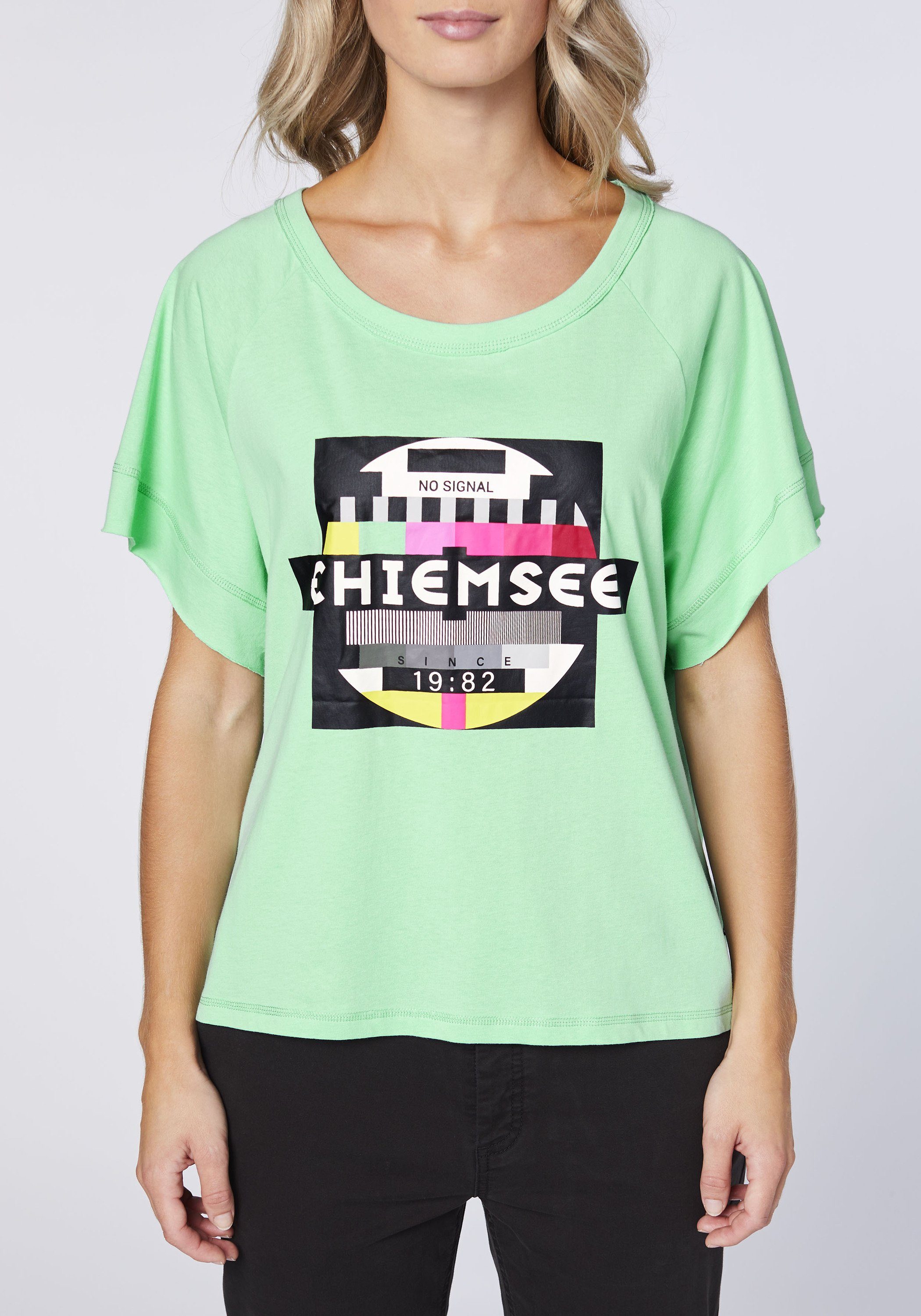 Chiemsee Print-Shirt Kastiges T-Shirt 1 Neptune NO-SIGNAL-Print mit Green