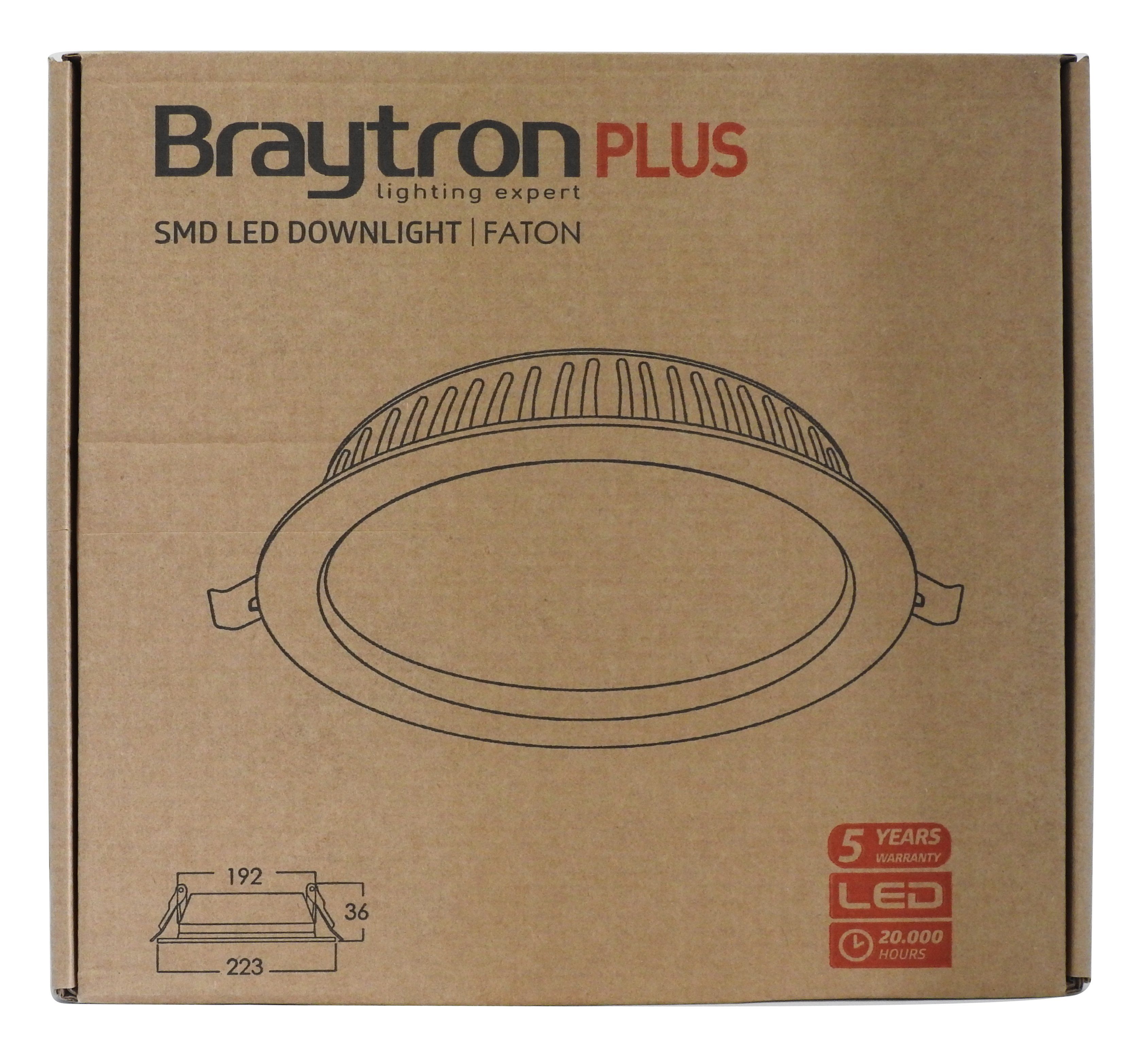 2880lm Ø223mm Braytron Warmweiß LED 32W Einbaustrahler FATON 3000K Spot Panel Deckenlampe