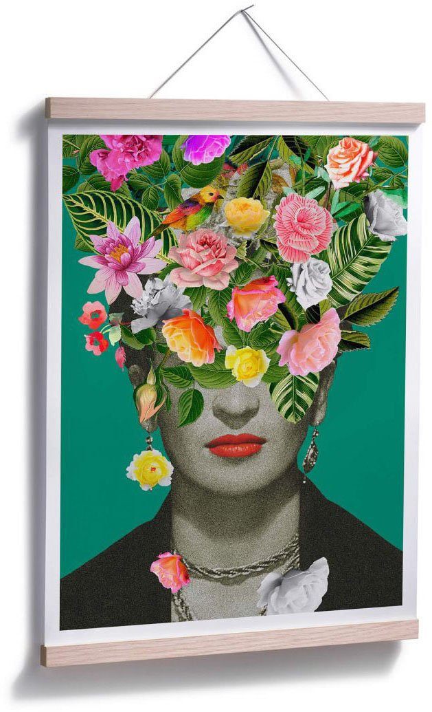 (1 Floral Poster Frida Schriftzug St) Studio, Wall-Art