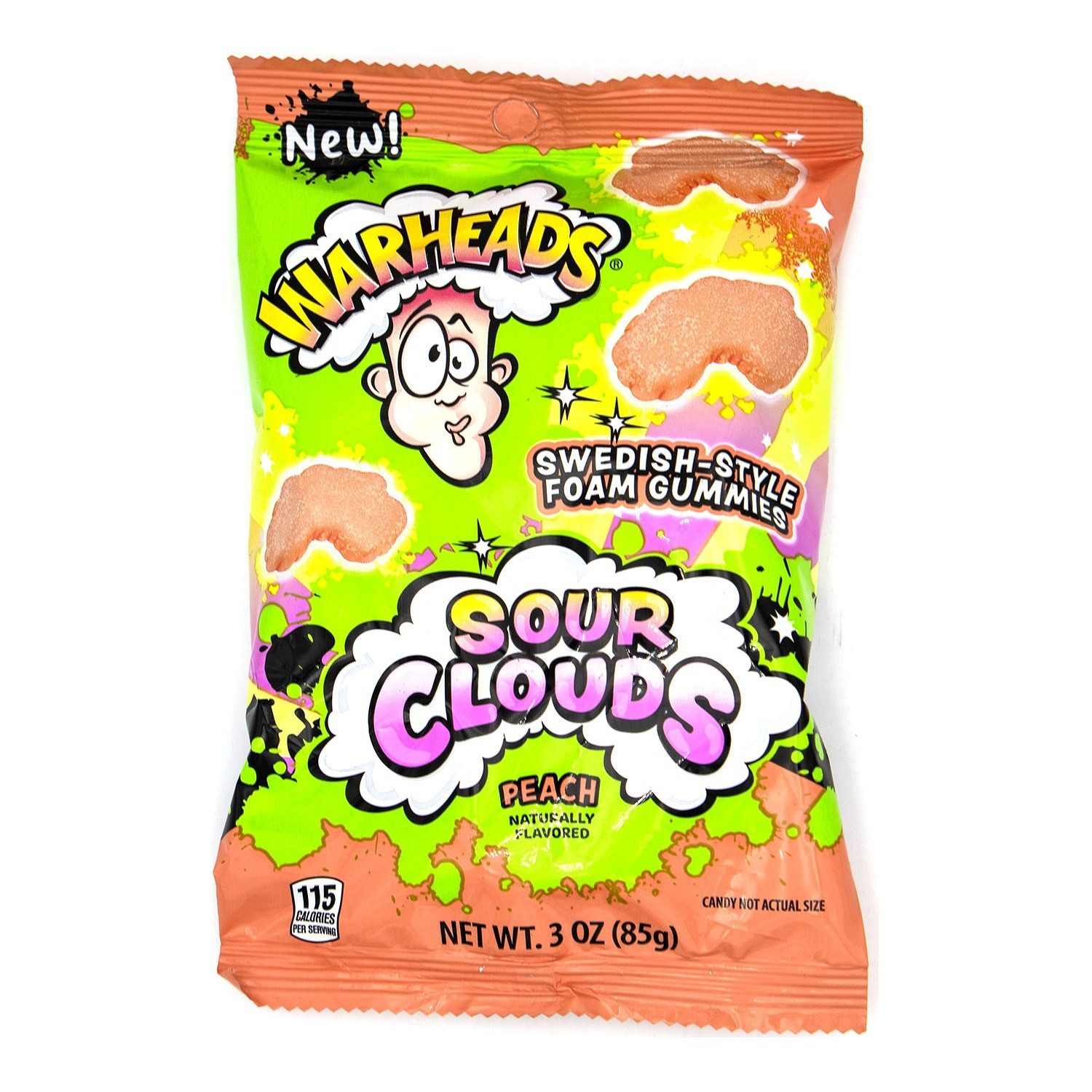 Impact Süßigkeit, 1 x 85 g, Warheads Peach Sour Clouds