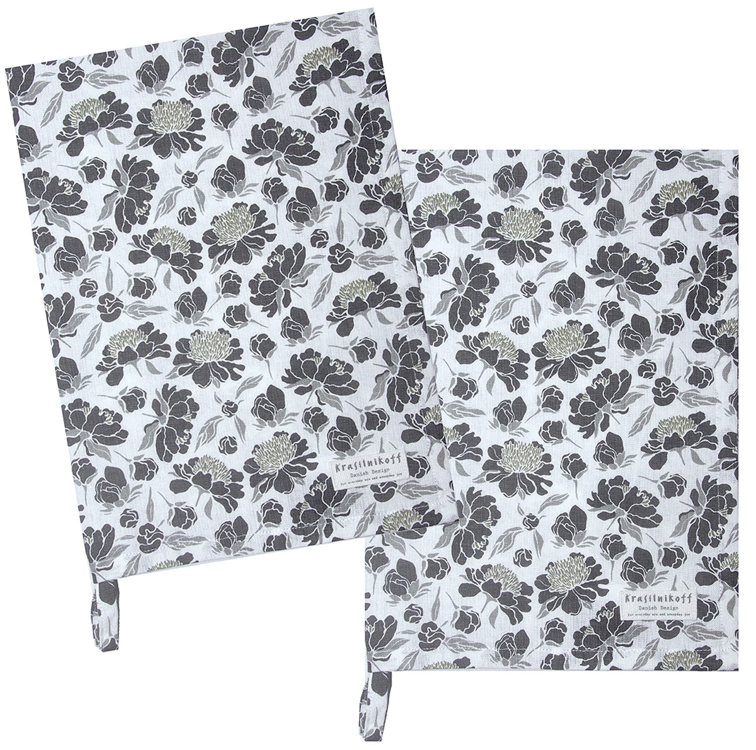 Krasilnikoff Geschirrtuch Rosehip, (2-tlg., 2-teilig), Geschirrtücher ca.50x70cm Baumwolle