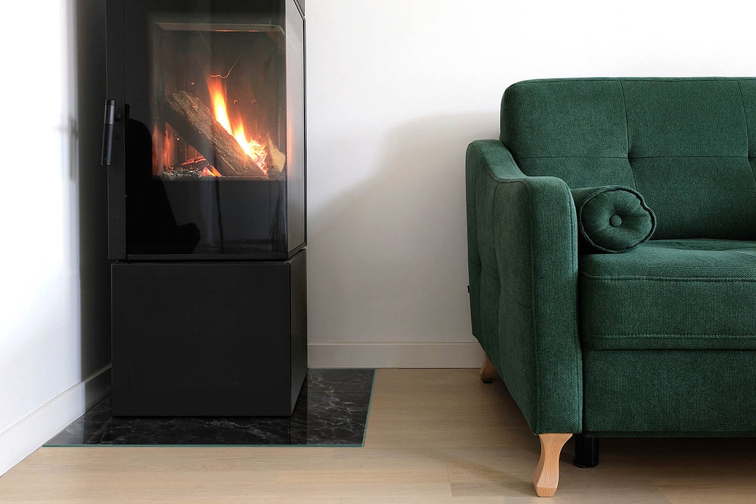 Tulup Bodenschutzplatte Schwarz Elegantes Marmormuster, Gehärtetem Glas für günstig online kaufen