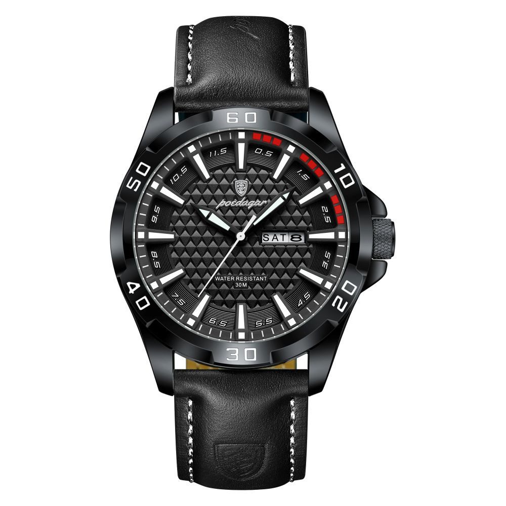 POEDAGAR Quarzuhr Poedagar 895 Herrenuhr – Stilvoll und sportlich, Lederarmband 6 Farben