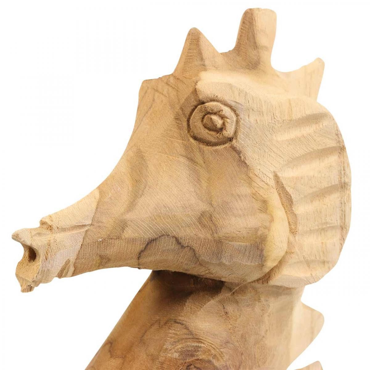 DIJK Dekofigur Maritimes Deko Seepferdchen aus Holz, Teakholz Skulptur 38cm