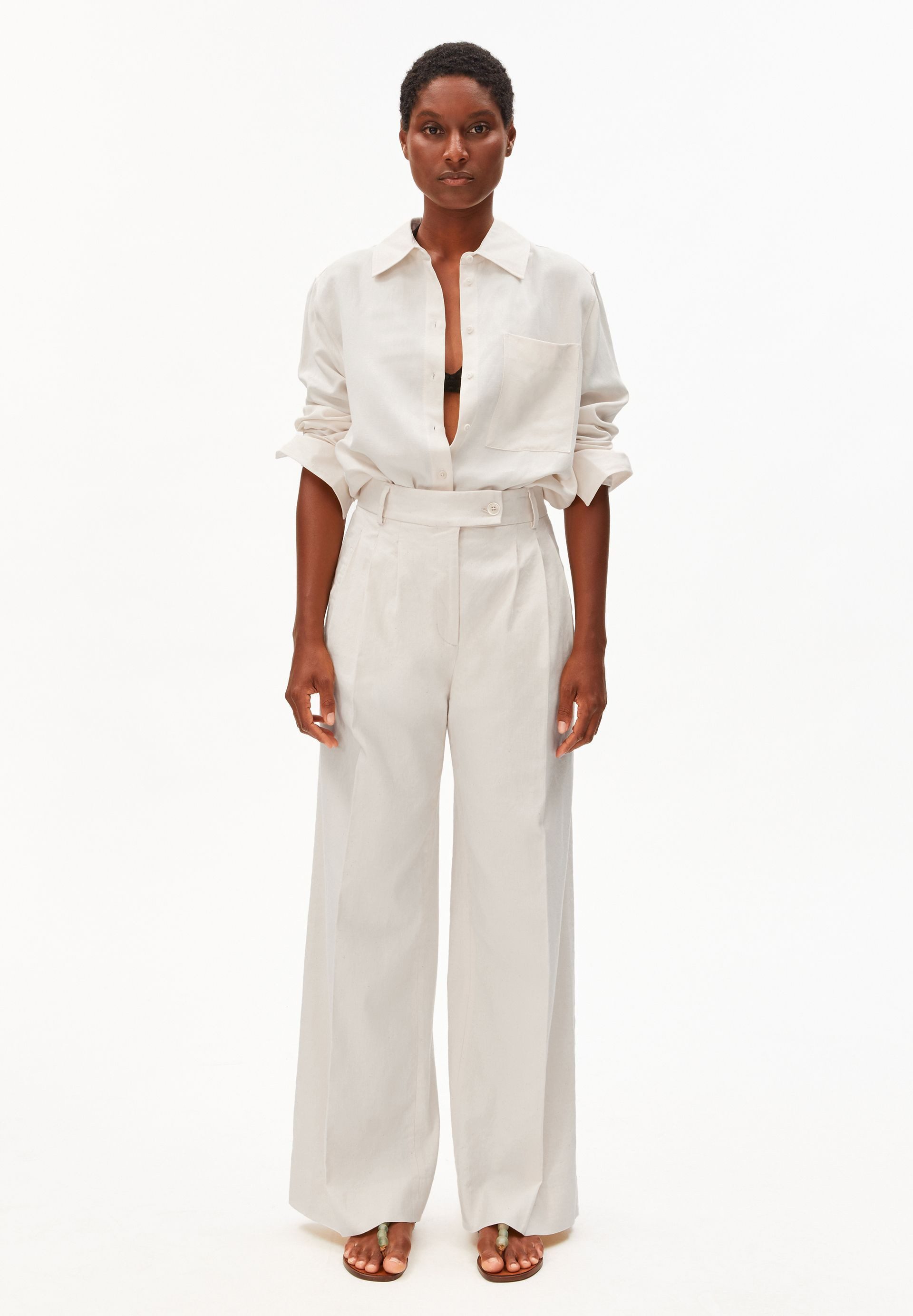 Armedangels Stoffhose KAAYUA LINO Leinen-Mix (High Waist, Regular Fit)