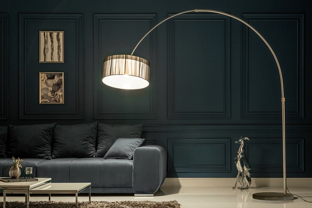 Metall · schwarz, · 230cm · Leuchtmittel, Wohnzimmer Modern riess-ambiente verstellbar EXTENSO ohne Design Bogenlampe