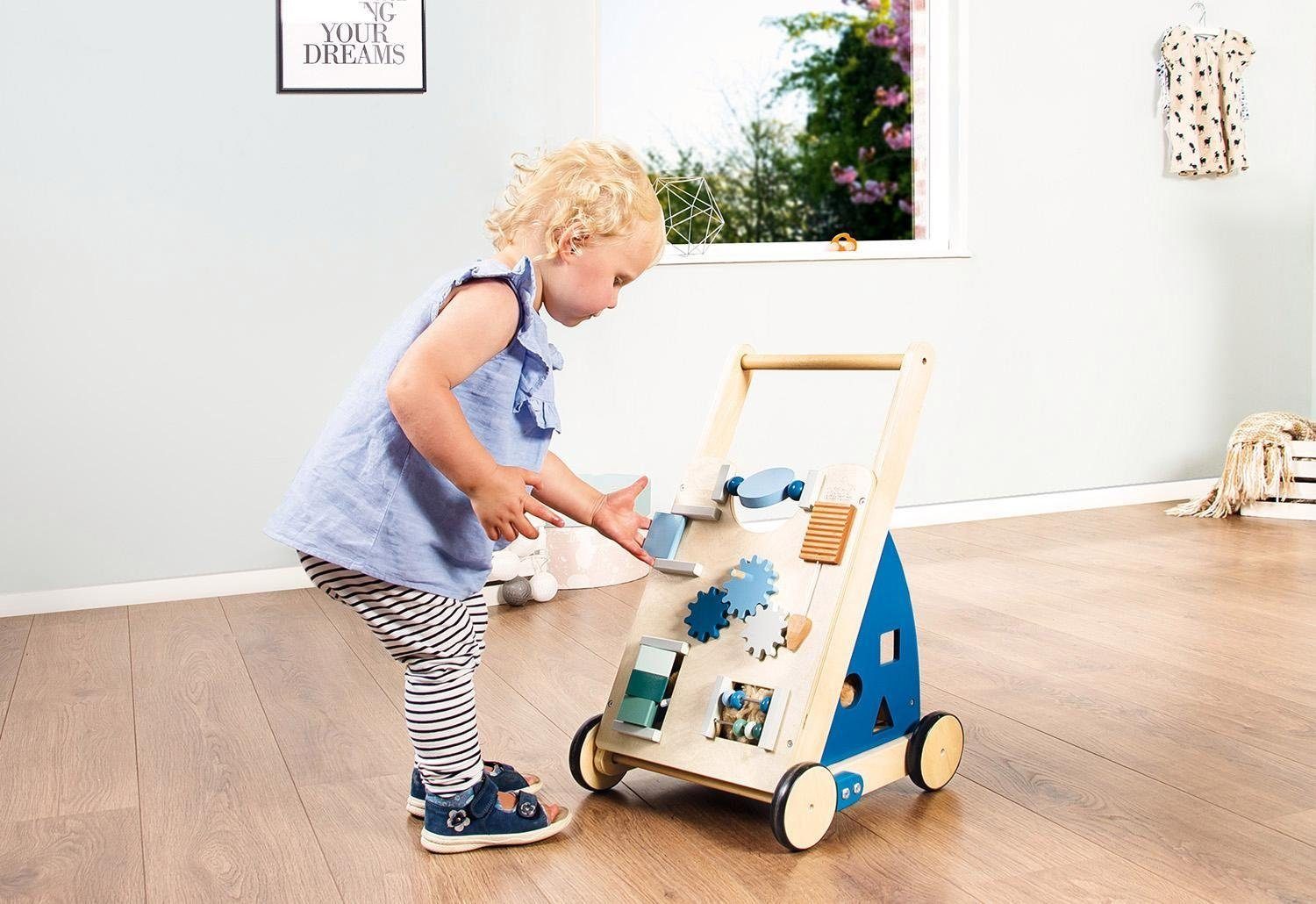 Pinolino® blau Lauflernwagen Holzspielzeug, Titus,