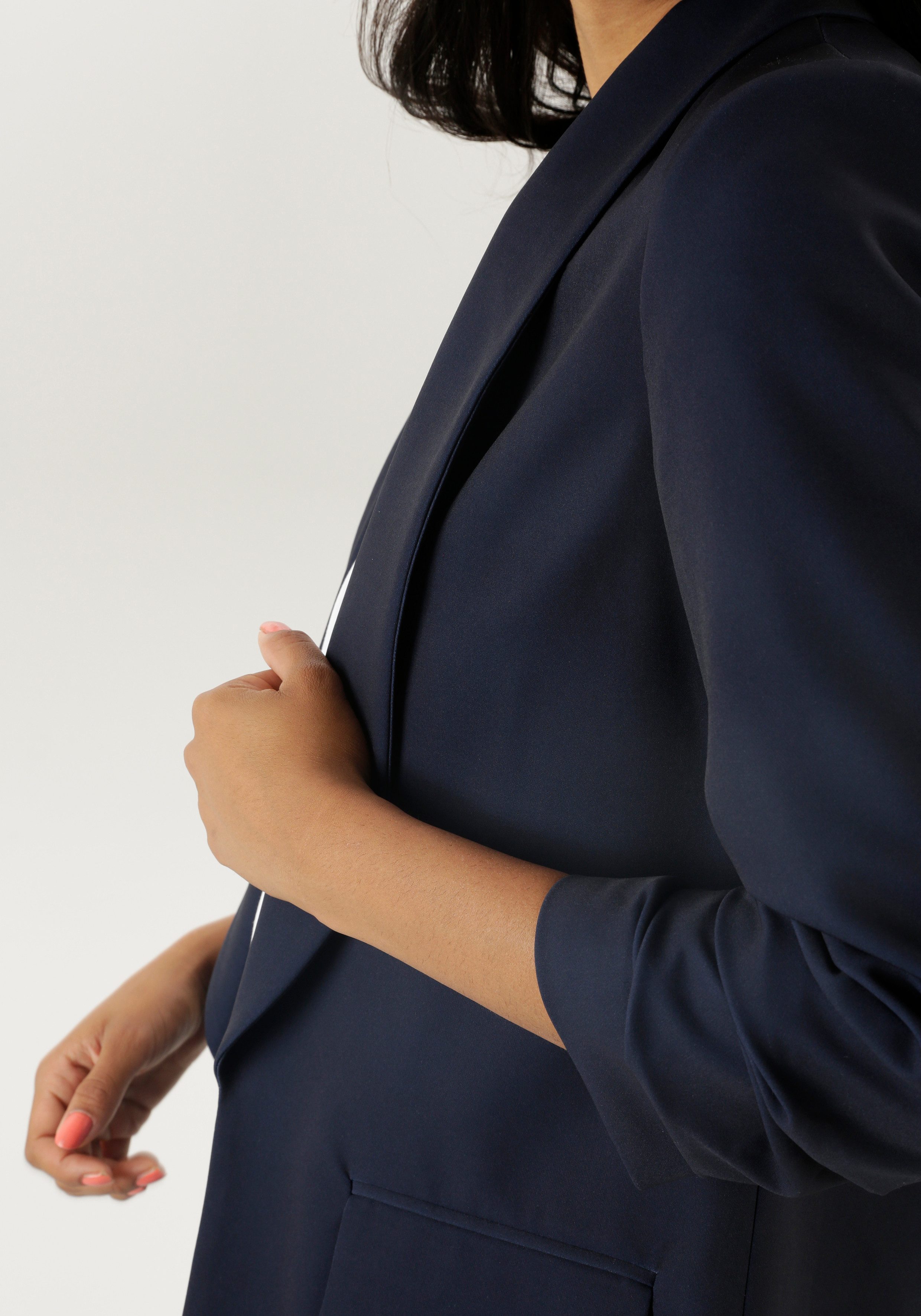 Aniston SELECTED Longblazer mit modischem Reverskragen und gerafften Ärmeln