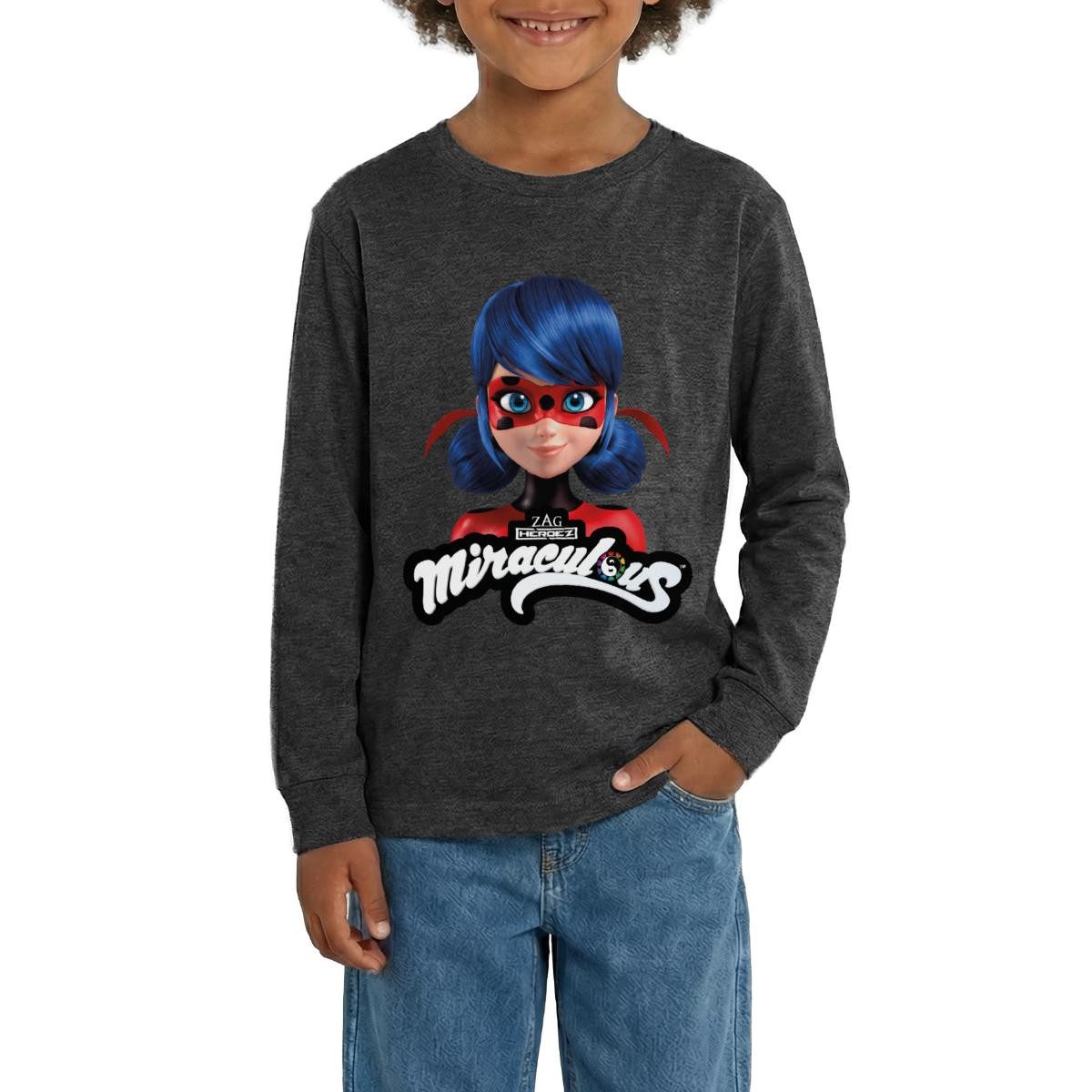 T-Shirt Miraculous Ladybug Mit Logo Teenager Premium Langarmshirt