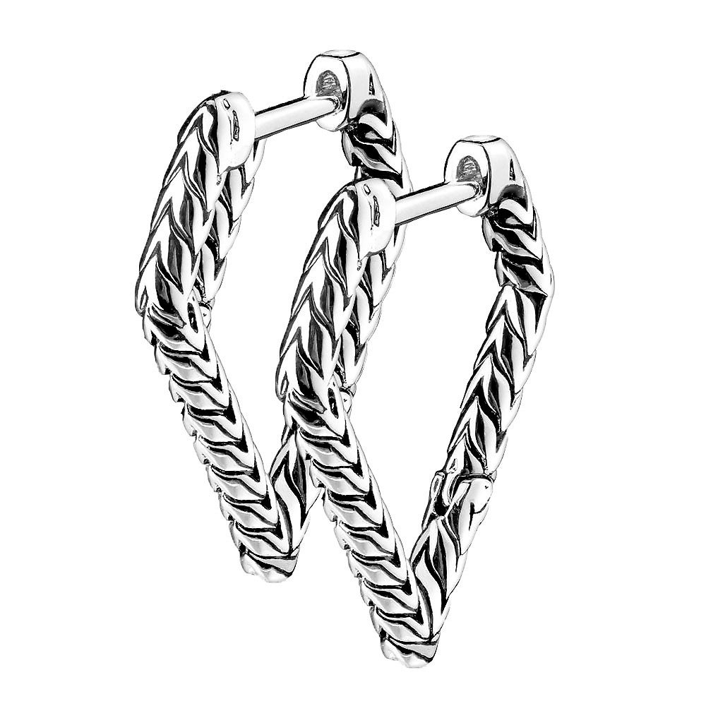 Taffstyle Paar Creolen 1 Paar Antike Ohrringe dreieckige versilberte Creole günstig online kaufen