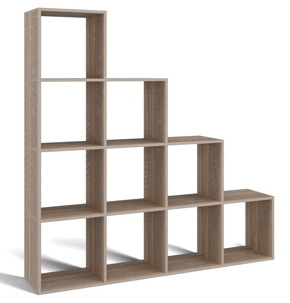 Raumhirsch Furniture Standregal Würfelregal, Standregal, Bücherregal mit 10 Fächern, Maße 153 x 30 x 153 cm, einfache Montage, Viel Stauraum & viele Farbvarianten
