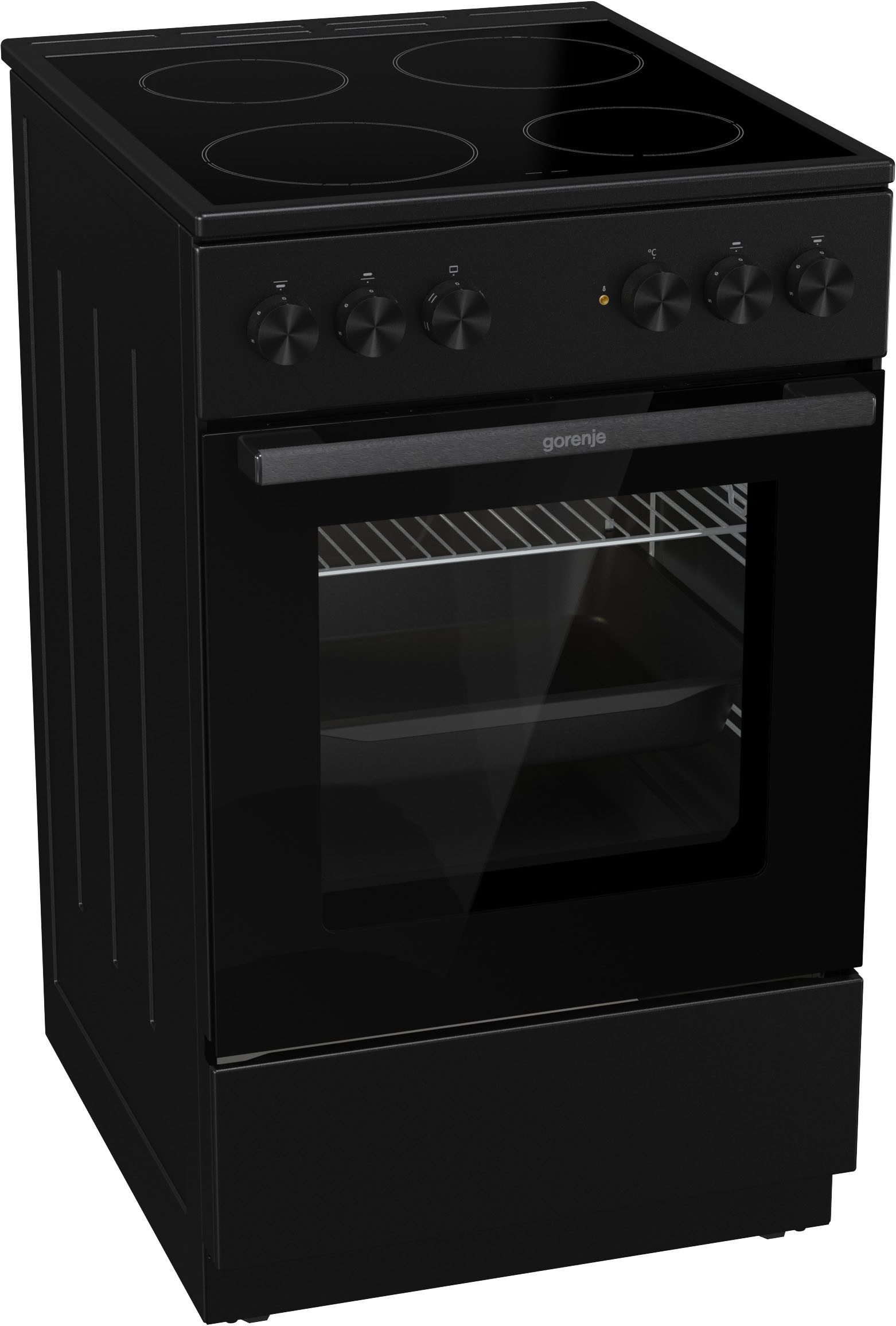 GORENJE Elektro-Standherd GEC5A20BG, mit 1-fach-Teleskopauszug, Aqua Clean, Black Design