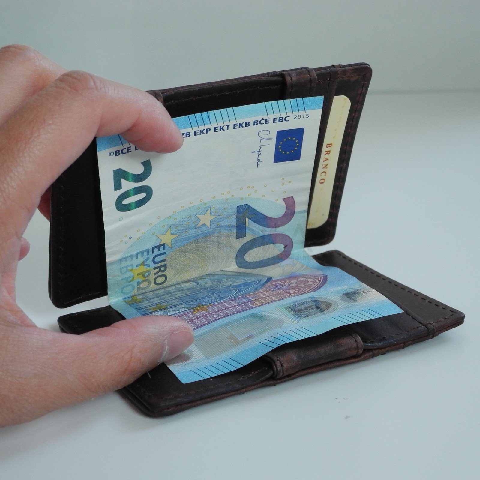 BRANCO Geldbörse Branco - Leder Unisex Magic Flip Geldscheinklammer Kartenmappe Auswahl (1 Stück)