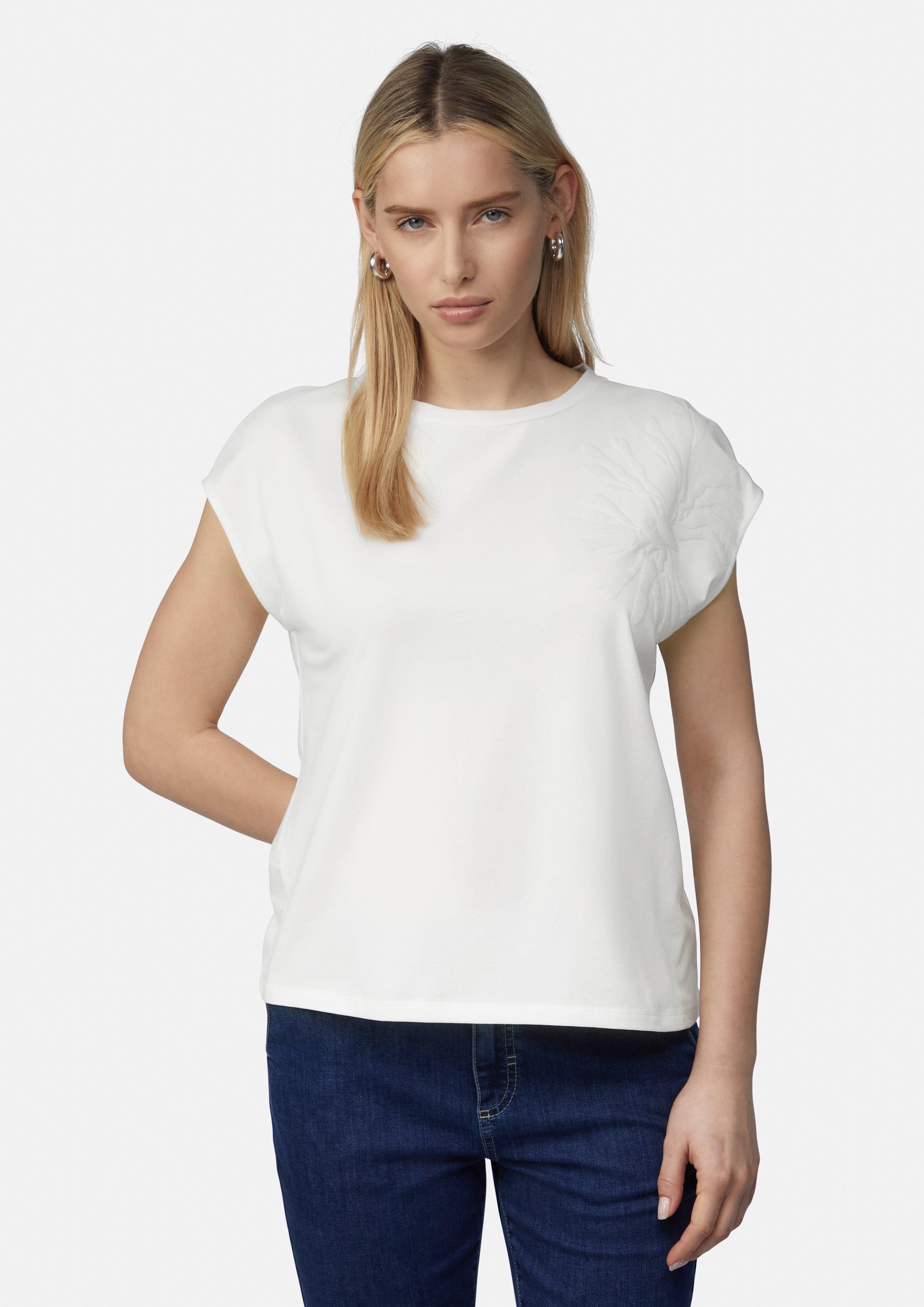 Comma Kurzarmshirt Jersey-T-Shirt mit überschnittenen Schultern günstig online kaufen