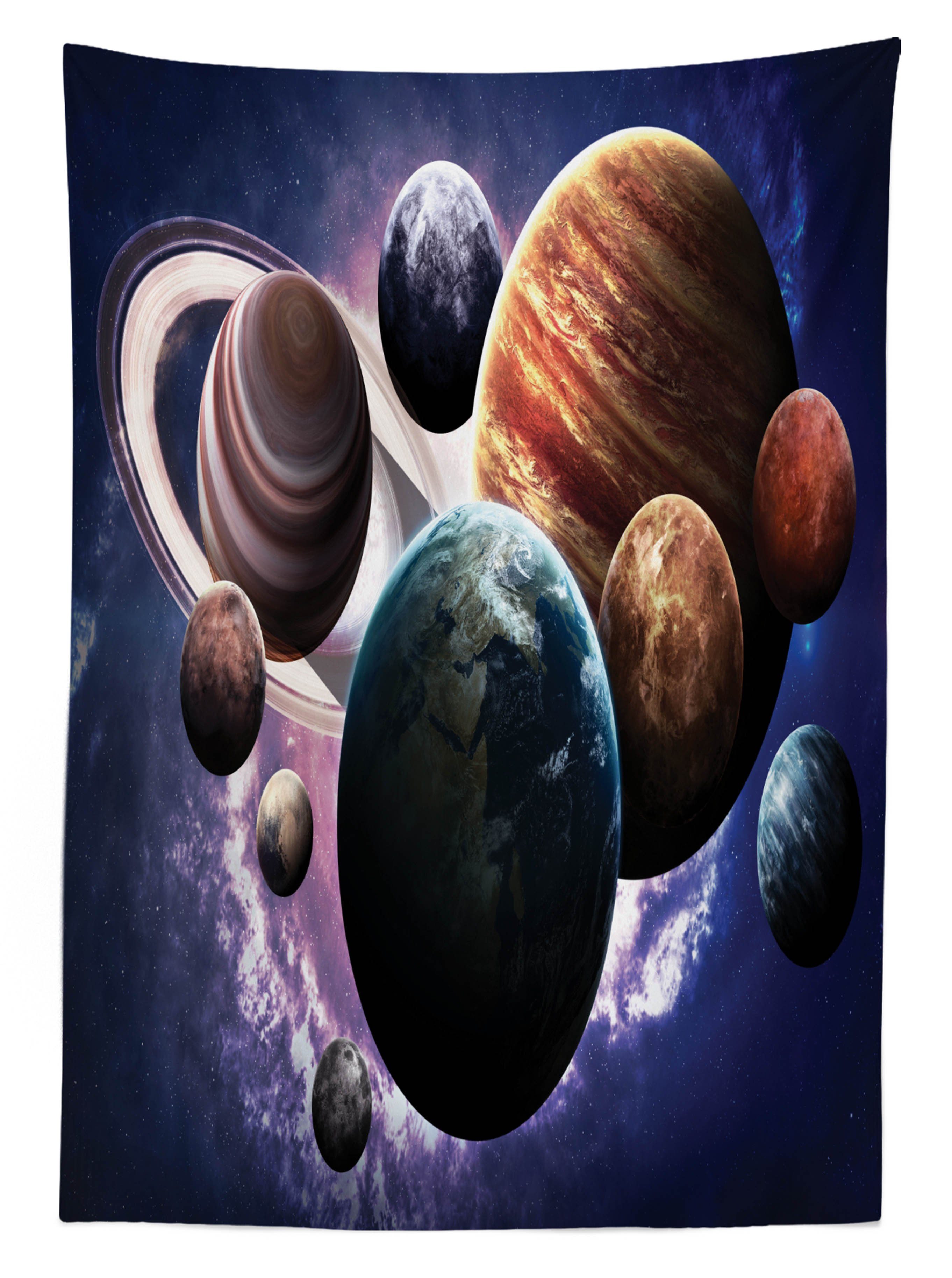 Farbfest Waschbar Weltraum Milchstraße Bereich Nebel geeignet Klare Planeten Tischdecke Farben, Außen den Für Abakuhaus