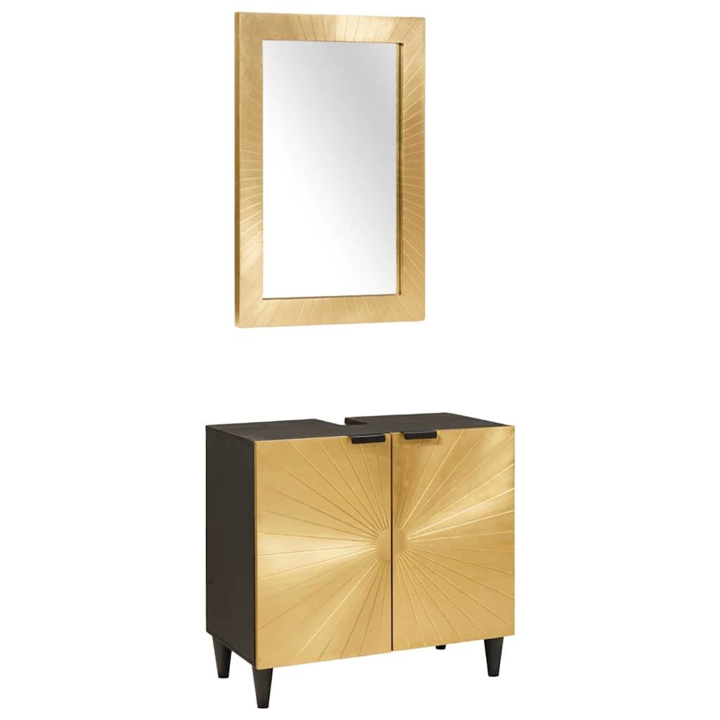 vidaXL Badezimmer-Set Badezimmermöbel-Sets 2 pcs Schwarz günstig online kaufen