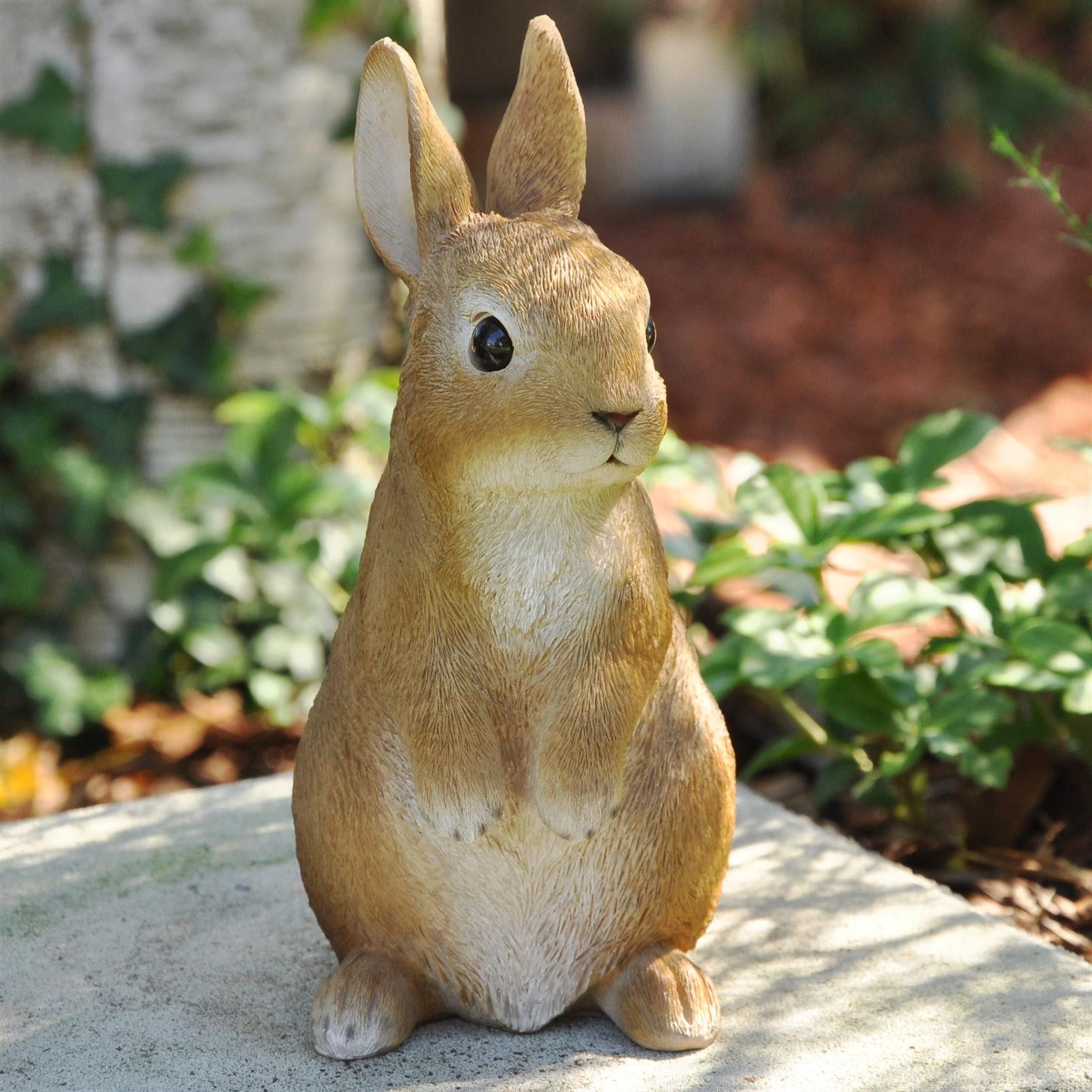 dazikemo Gartenfigur Dekofigur Gartenfigur Hase aufrecht sitzend