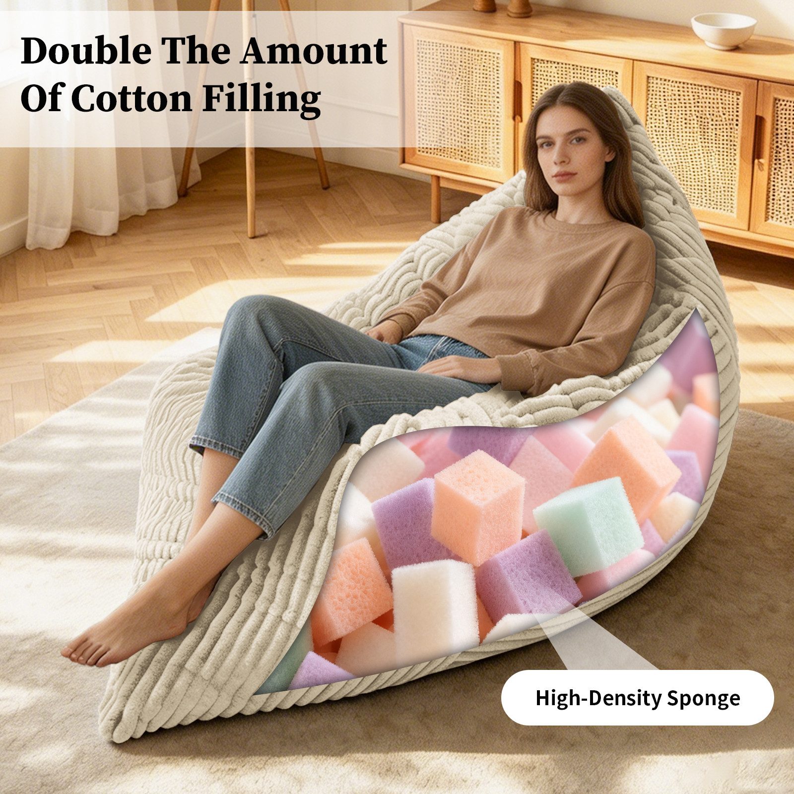 ANYSUN Sitzsack Übergroßer Wandelbarer (Set, Sitzsack), 180*125cm