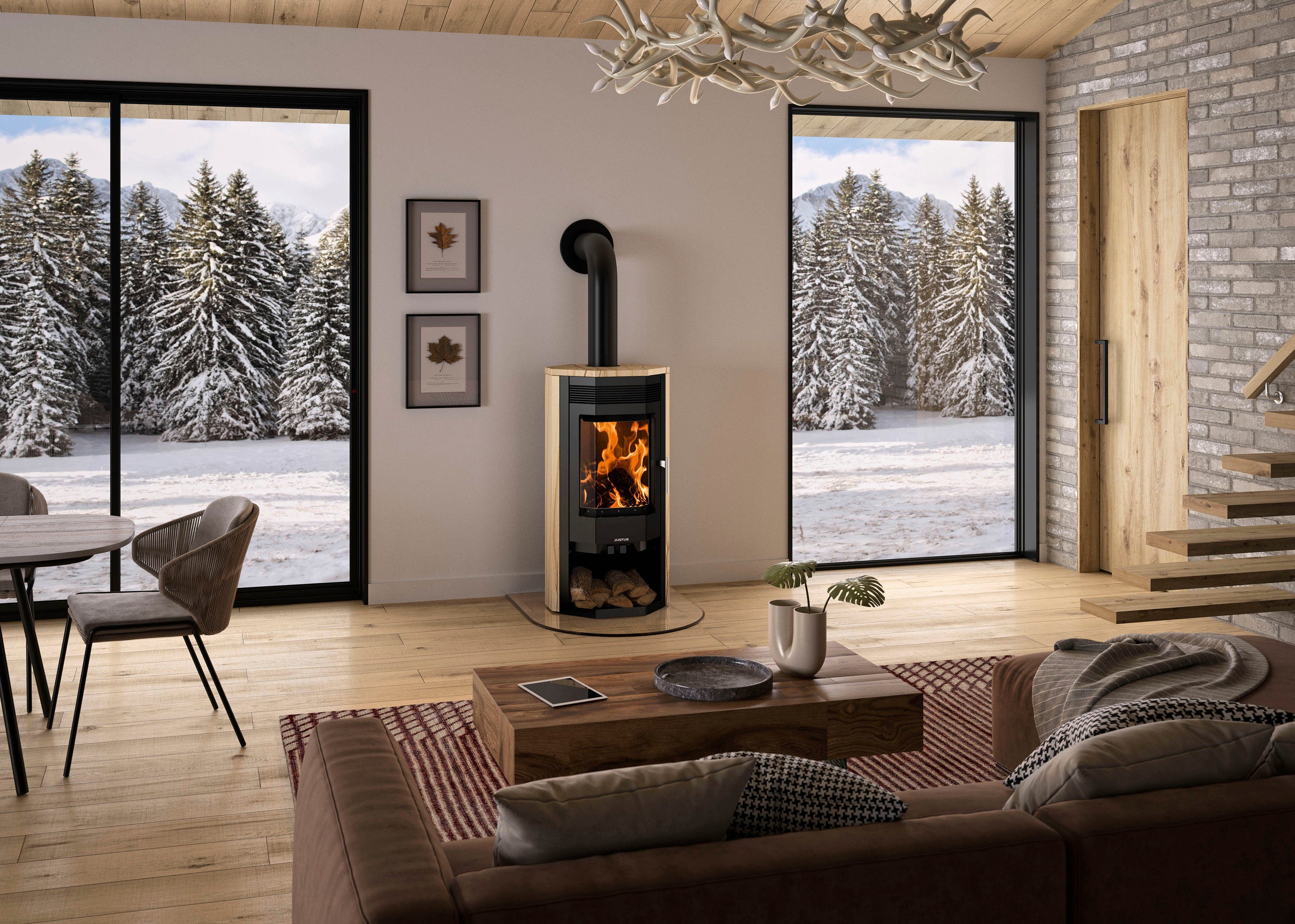 JUSTUS Kaminofen Usedom 7, 7 kW, Zeitbrand