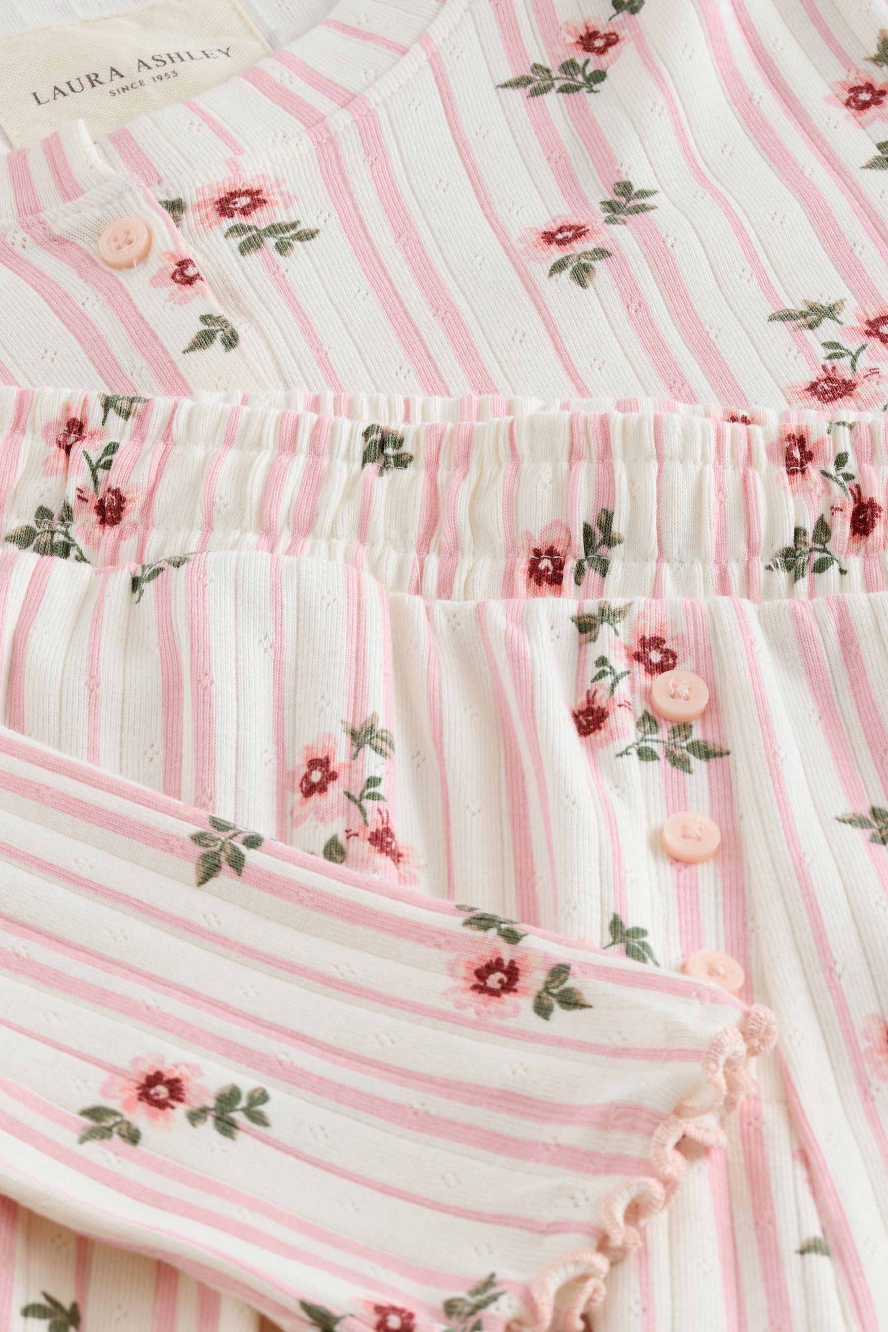LAURA ASHLEY Pyjama Langärmeliger Laura Ashley Pointelle-Schlafanzug (2 tlg)