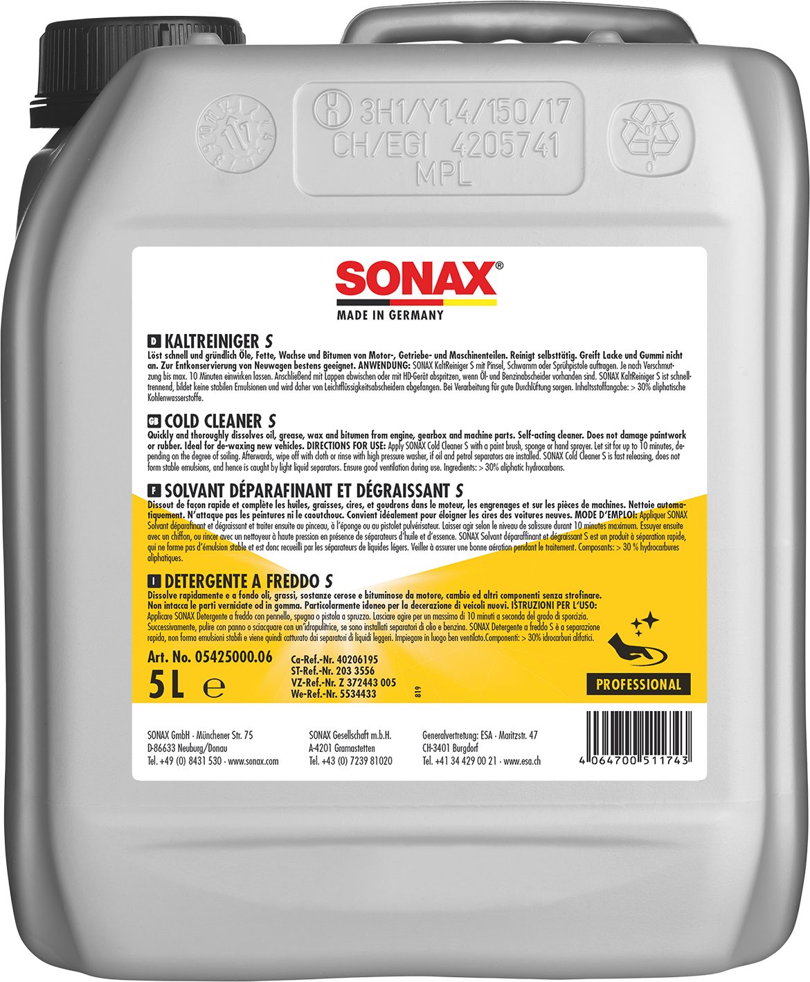 Sonax SONAX PROFESSIONAL KaltReiniger schnelltrennend 5 L Auto-Reinigungsmittel