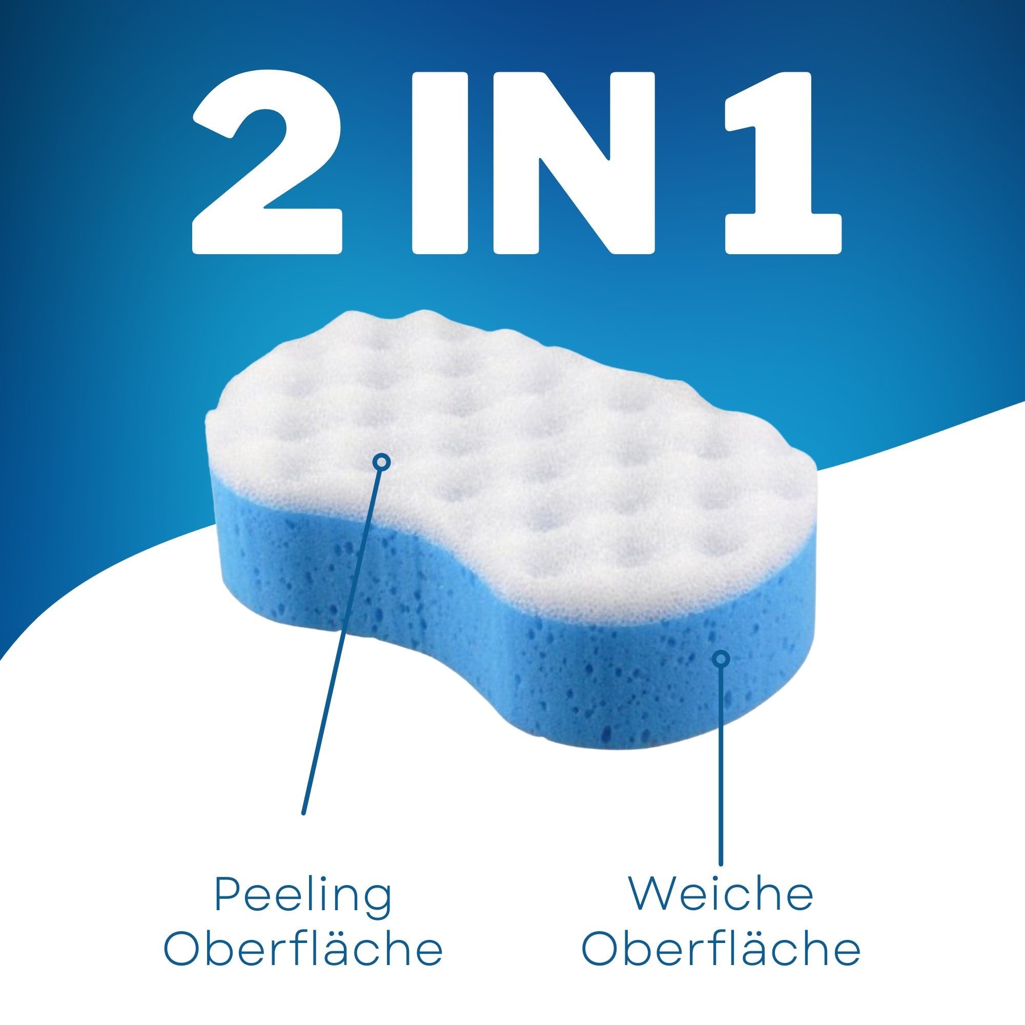 Radami Massageschwamm 3 x Massageschwamm Duschschwamm Körperpeeling