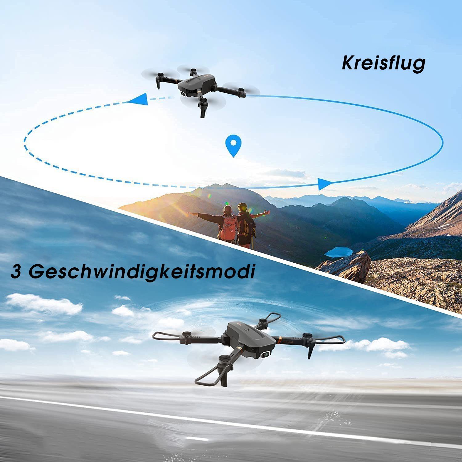 32 v4, Schwebeflug) HD, Anfänger, Minuten Spielzeug-Drohne Quadcopter & FPV-Live-Video, Schwarz 4DRC klappbarer (1080P für Flugzeit, Kinder automatischer