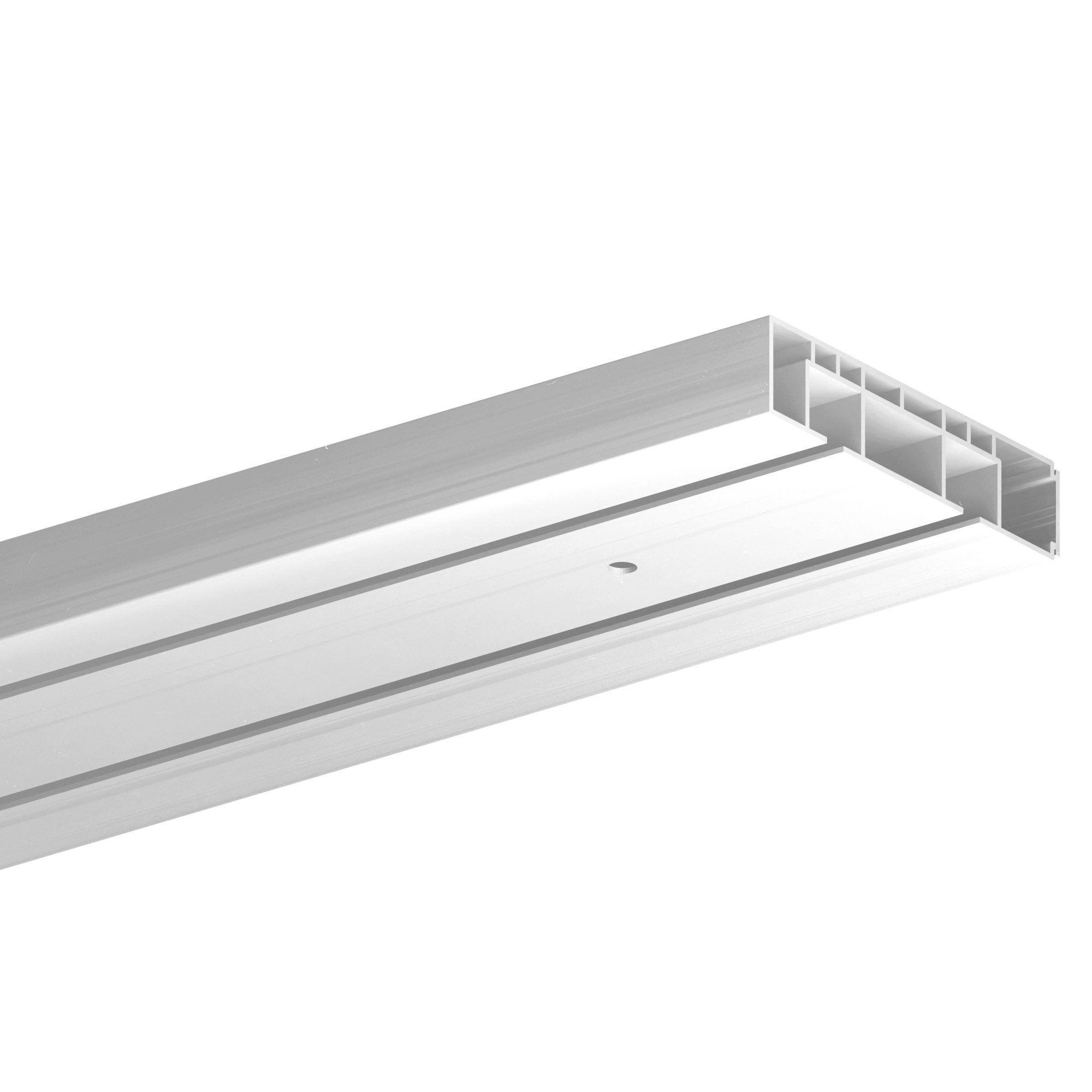Bestlivings Gardinenschiene Innenlauf, 2-läufig, Bohren, verschraubt, Kunststoff, robust, langlebig, modular erweiterbar, ruhiger Innenlauf, Made in EU