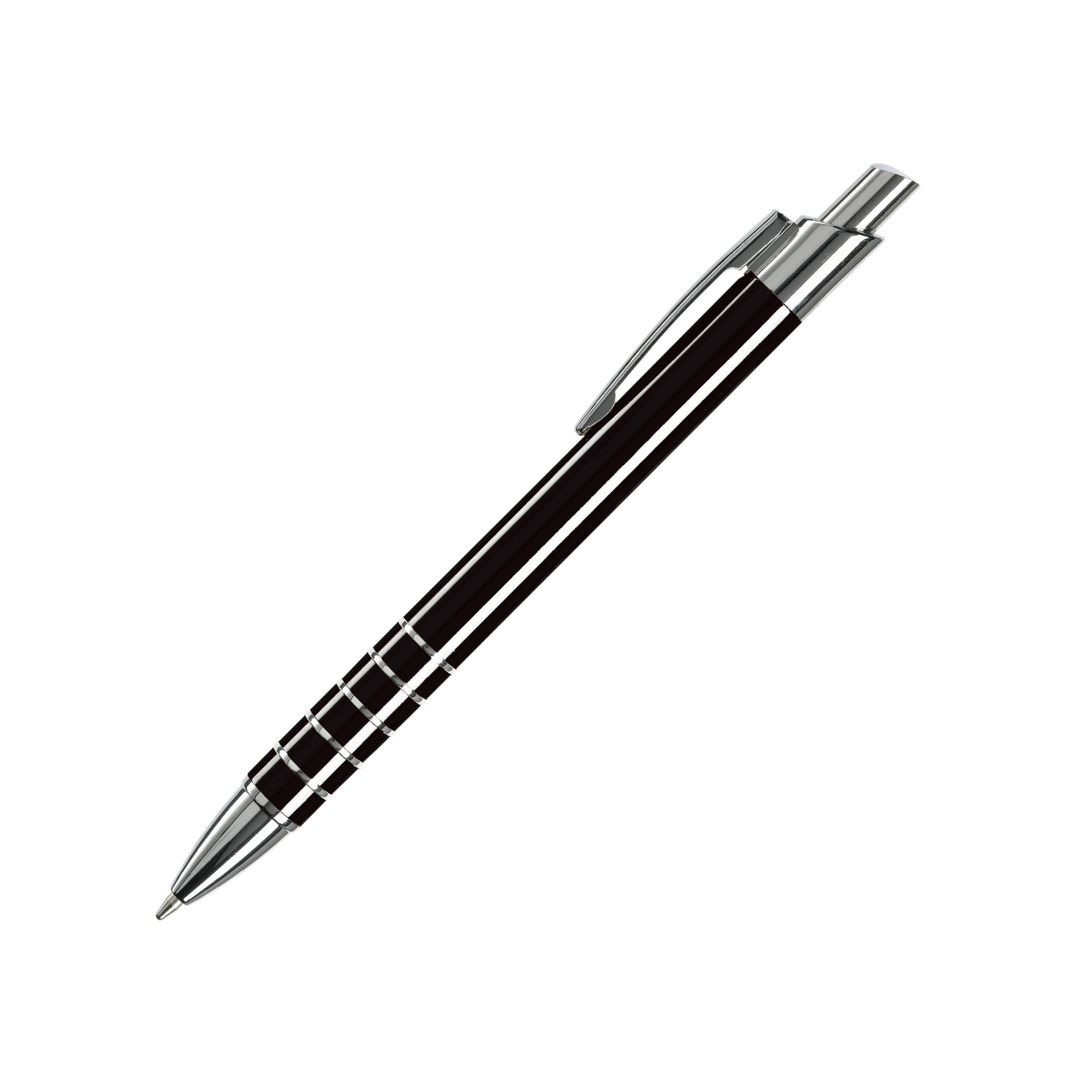 TOPPOINT Kugelschreiber Schlanker Metall-Kugelschreiber / verchromte Teile / Farbe: schwarz