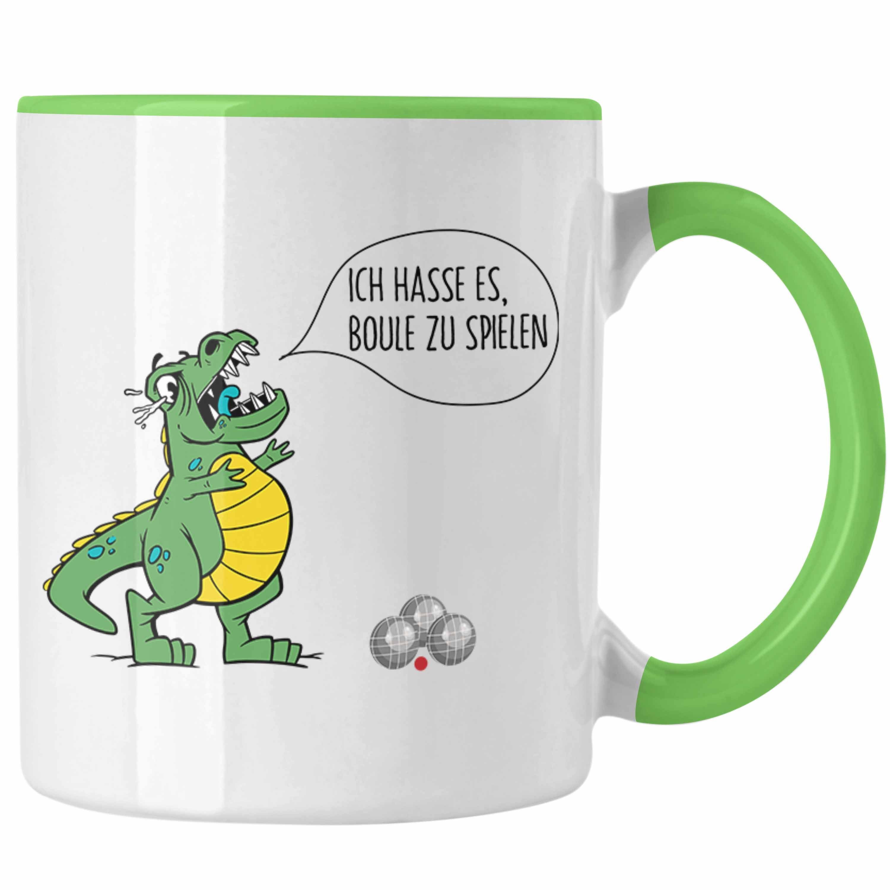 Tasse Geschenk Spruch Dino Boule Geschenkidee Trendation Ich Tasse T-Rex Grün Boule-Spieler