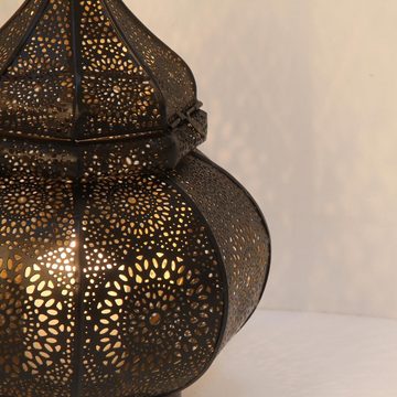 Casa Moro Bodenwindlicht Orientalische Laterne Abir Schwarz 30cm, Ramadan Windlicht (1 St), Marokkanischer Eid Kerzenhalter, hängend oder stehend, handgefertigt
