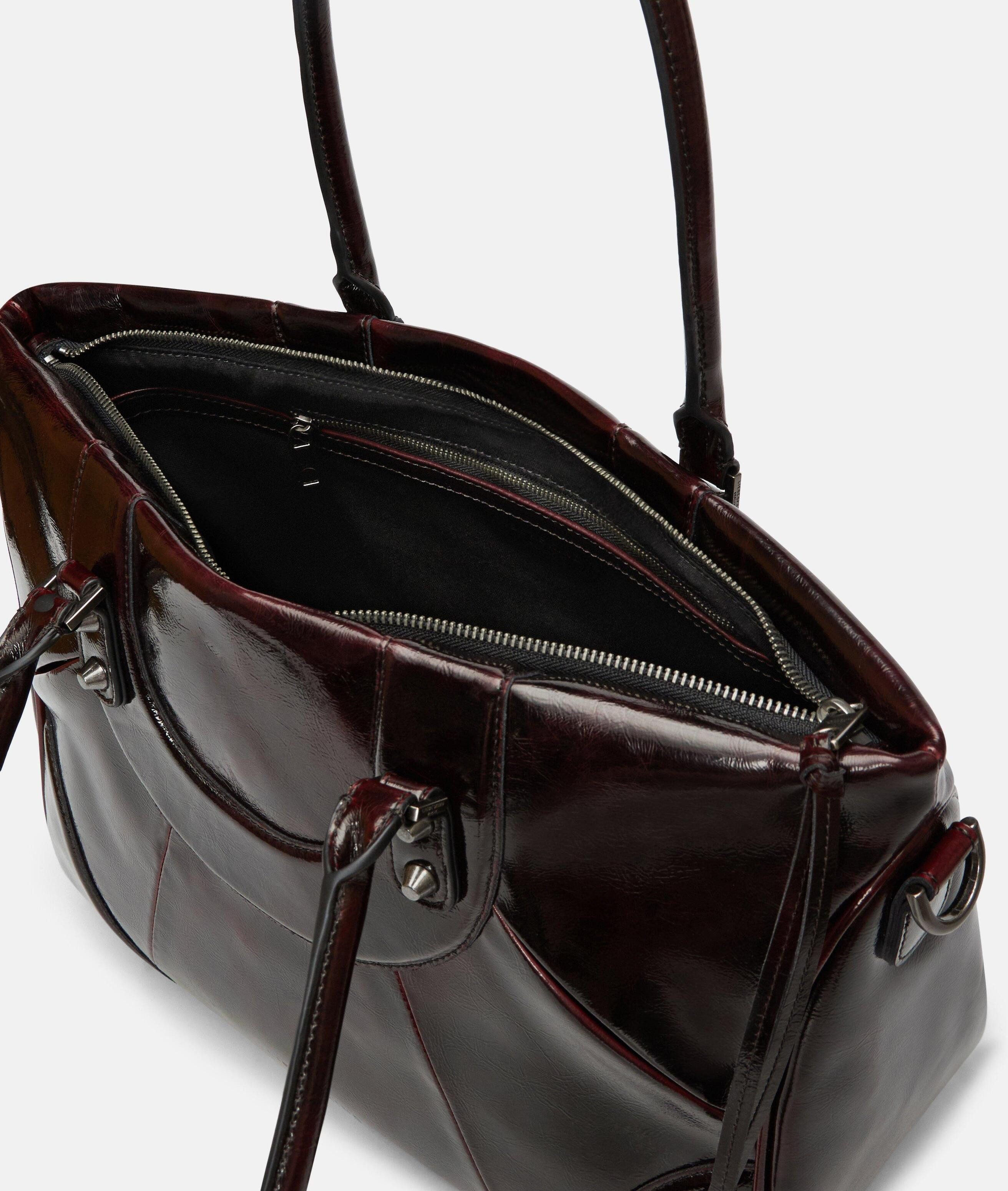 Liebeskind Berlin Schultertasche Archive Esther Satchel M, Geräumige Schultertasche in Lacklederoptik