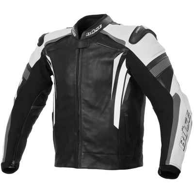 Büse Motorradjacke Büse Track Lederjacke schwarz / weiß Herren 46