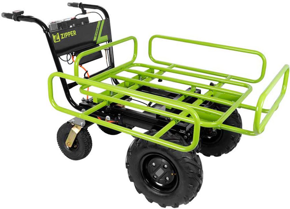 ZIPPER Motorschubkarre elektrische Schubkarre, 160 l, effizientes Arbeiten dank leistungsstarkem Li-Ionen-Akku
