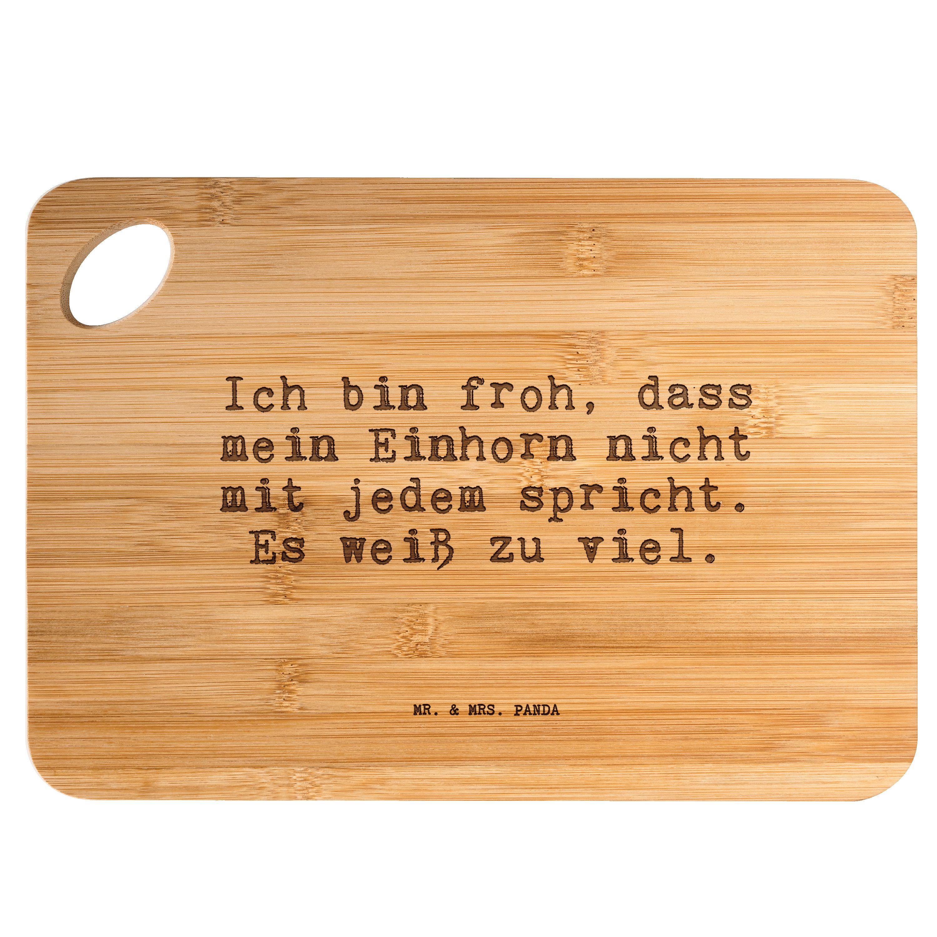 bin Holz, - Servierbrett (1-St) Geschenk, dass... witzig, Panda Einhorn, Bambus, Ich Mrs. Mr. froh, - & Transparent