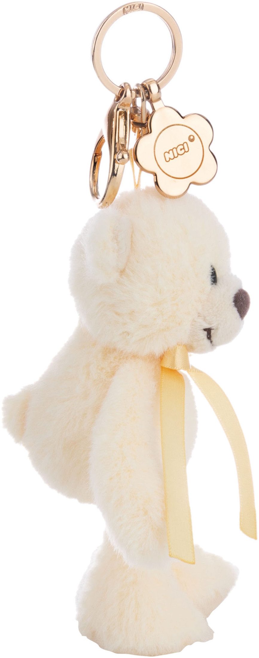 Nici Plüschanhänger Classic Bear, Bär Finni, gelb, 13 cm, mit Charm