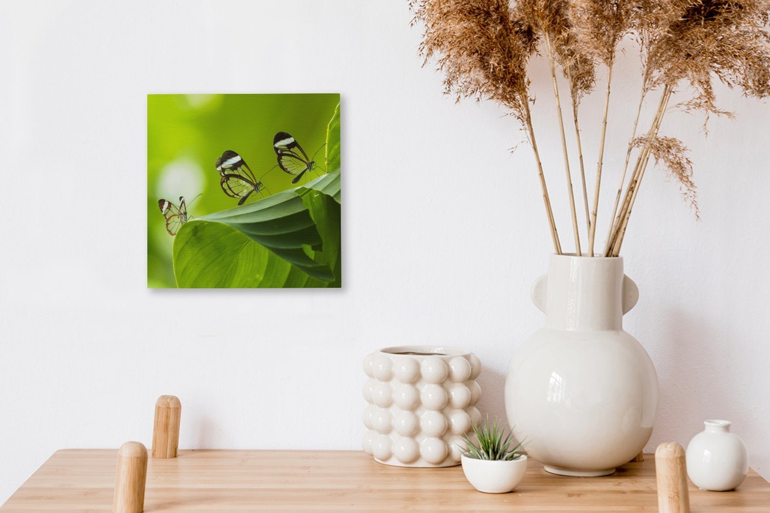 OneMillionCanvasses® Rica, Schmetterling für Costa Schlafzimmer (1 Transparenter Blatt einem Leinwand auf Bilder Wohnzimmer Leinwandbild St), in