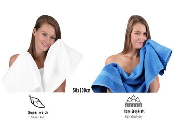Betz Handtuch Set 6-TLG. Handtuch-Set Premium 100% Baumwolle 2 Duschtücher 4 Handtücher, 100% Baumwolle, (Set, 6-tlg), Farbe weiß und hellblau
