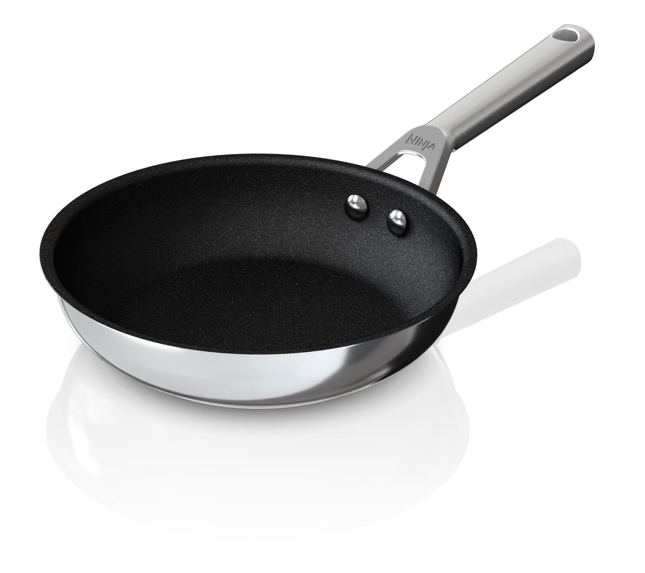 NINJA Bratpfanne Ninja ZEROSTICK Edelstahl-Pfanne C600DE, Edelstahl (1-tlg), Edelstahl mit Aluminiumbeschichtung für Braten bei hohen Temperaturen