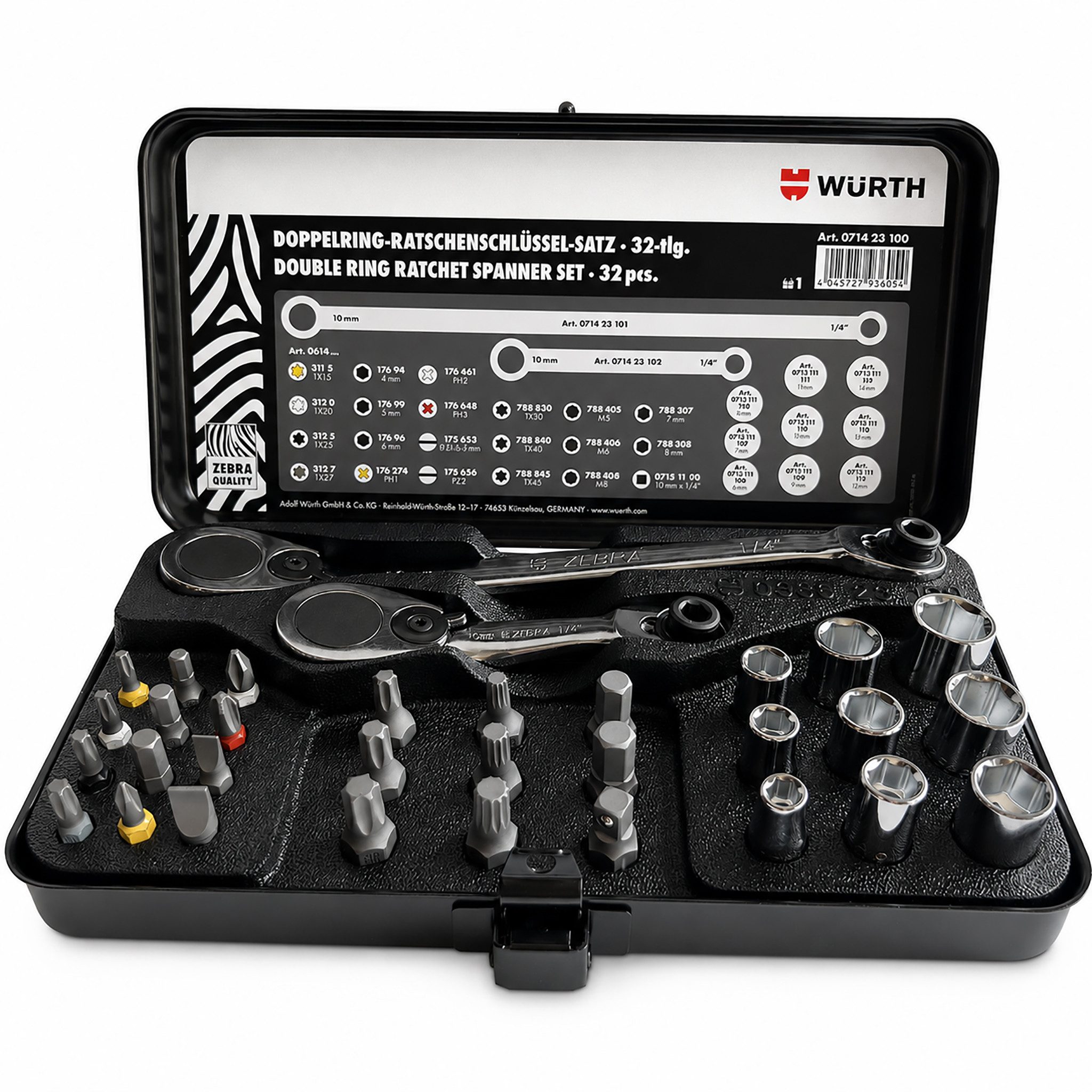 Würth Ratschenringschlüssel Würth Zebra Doppelringratschenschlüssel Satz 32 tlg. 071423100 (32 St)