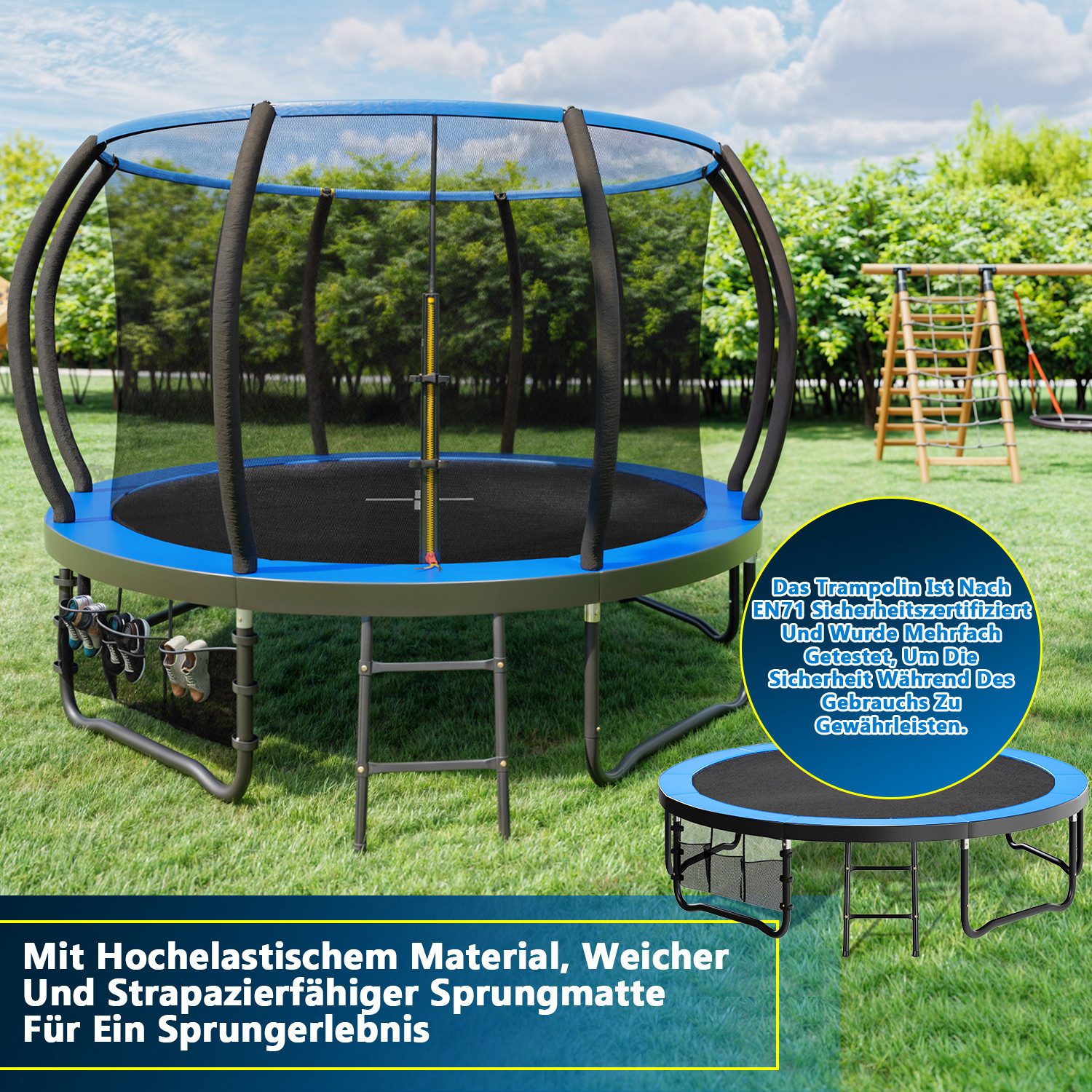 Gartentrampolin Gartentrampolin für Kinder 228/305/366/427CM, Tragfähigkeit 150KG