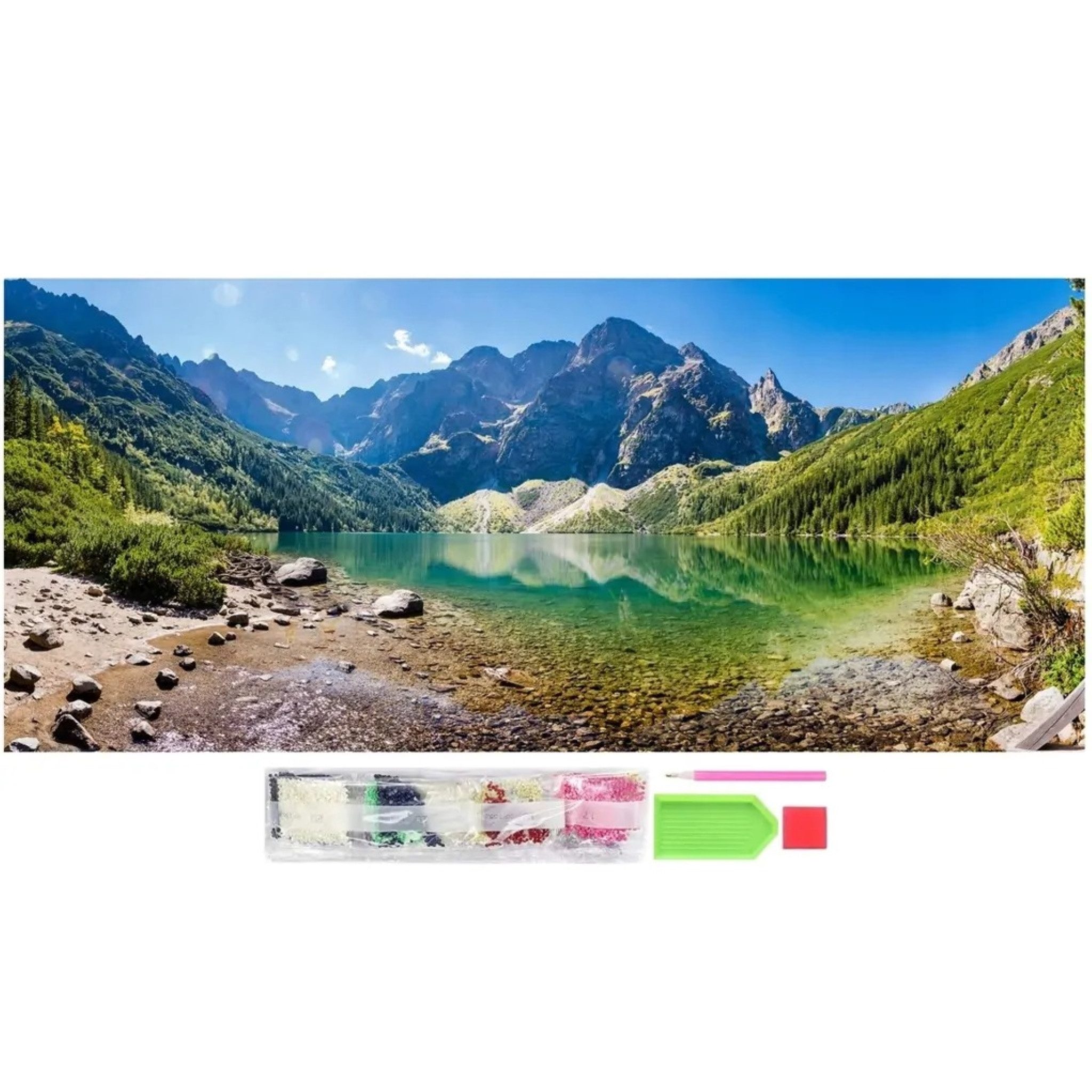 Malen nach Zahlen XXL 5d Diamant Mosaik Stickerei 5D Berg See 50x120cm