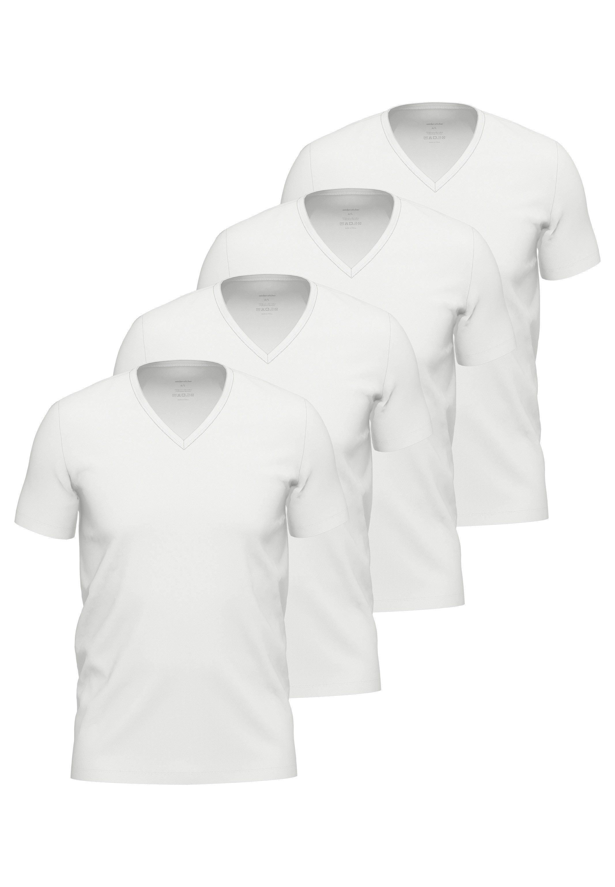 seidensticker Unterhemd 4er Pack Pur (Spar-Set, 4-St) Unterhemd / Shirt Kurzarm - Baumwolle - Atmungsaktiv